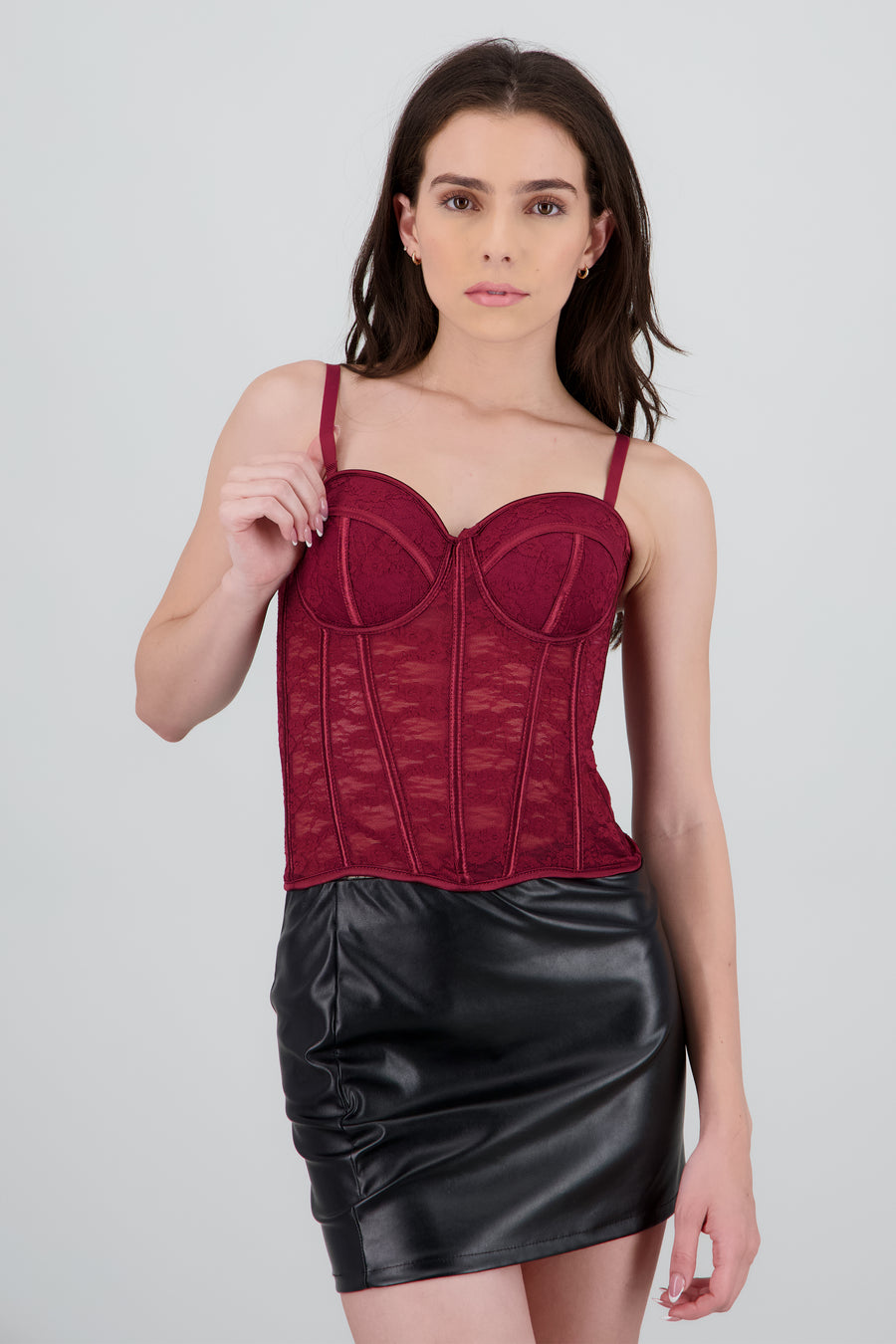 Corset copas encaje liso