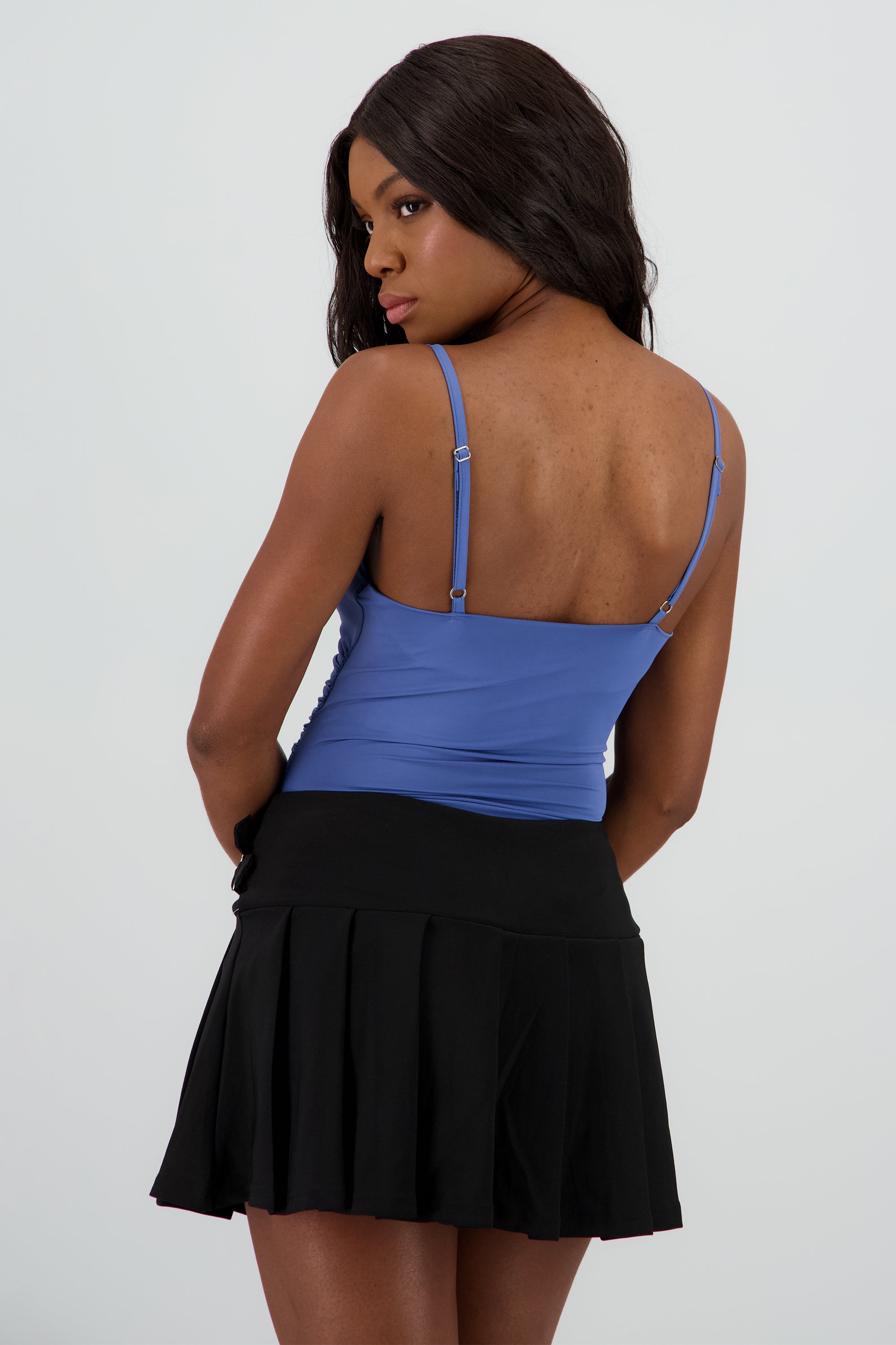 Body tirantes escote drapeado AZUL CIELO