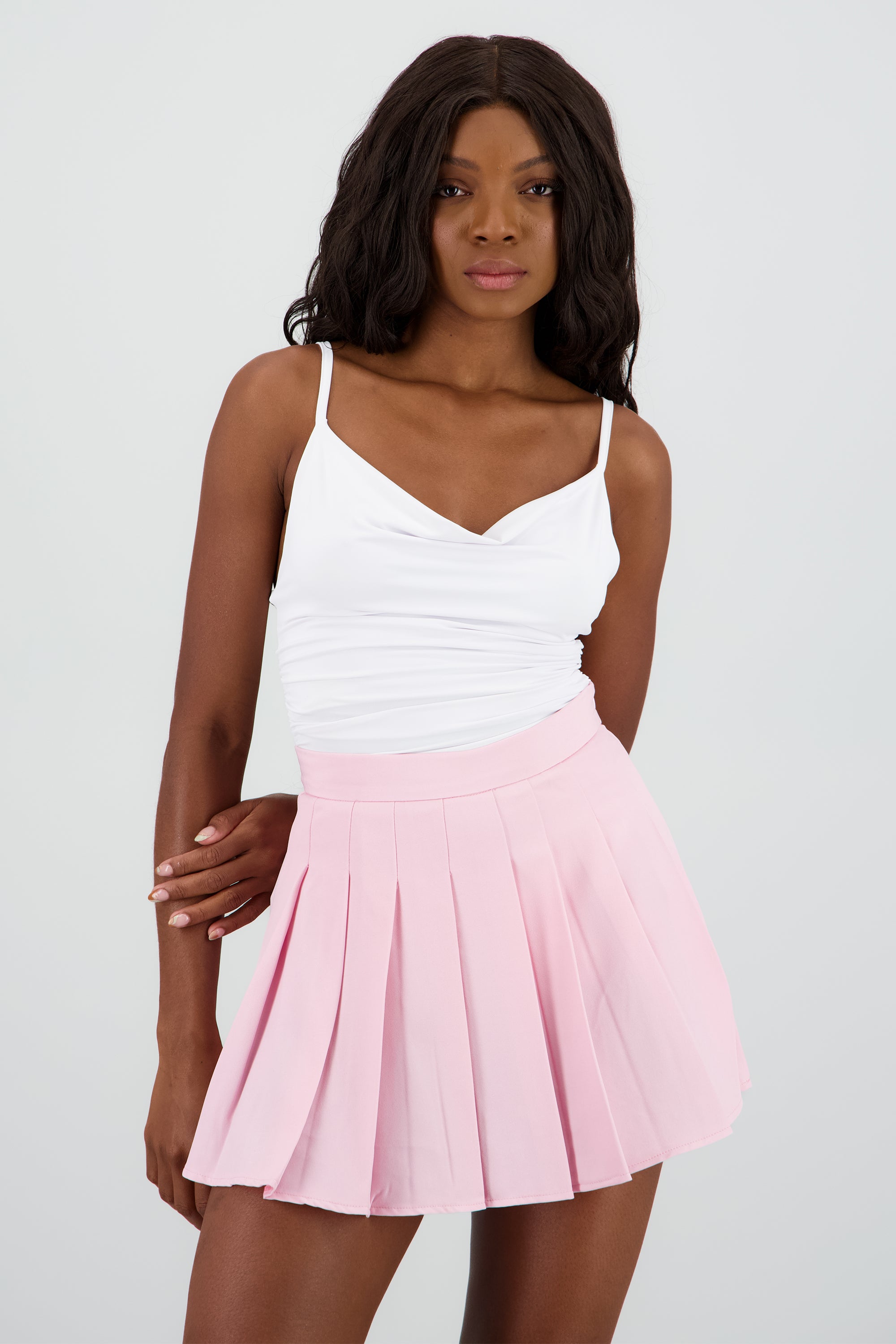 Body tirantes escote drapeado BLANCO