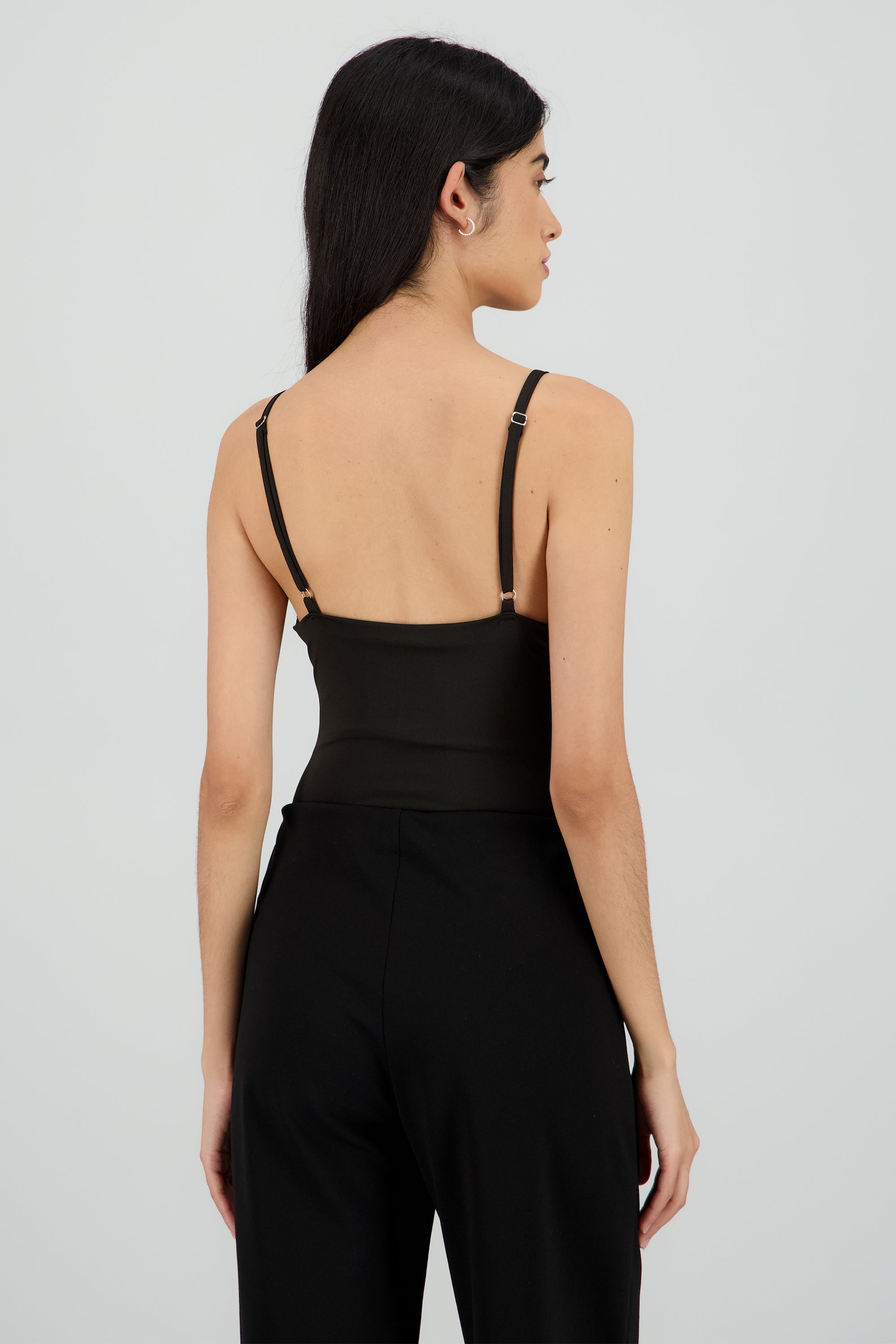 Body tirantes escote drapeado NEGRO