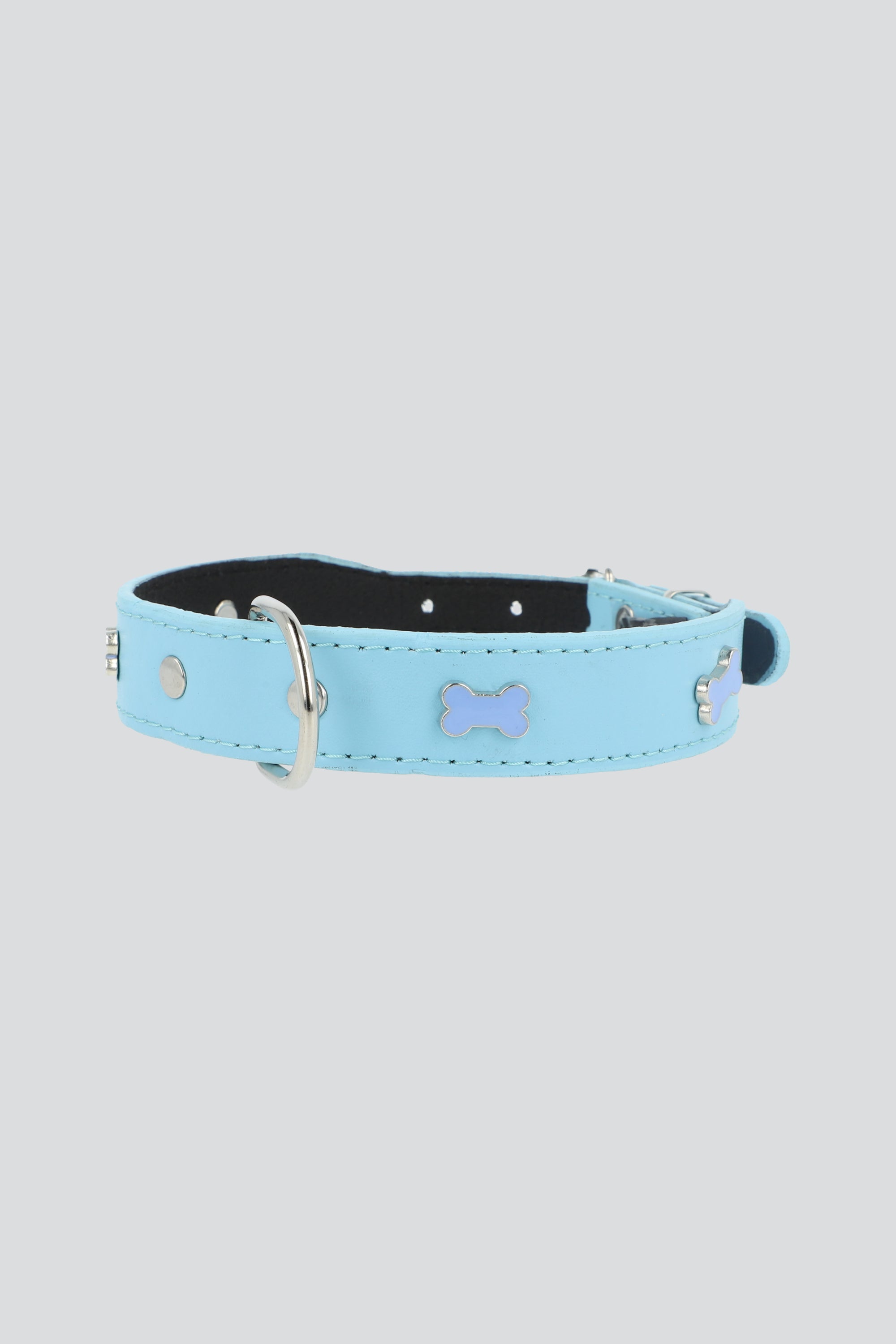 Collar mascota PU huesos 40cm AZUL