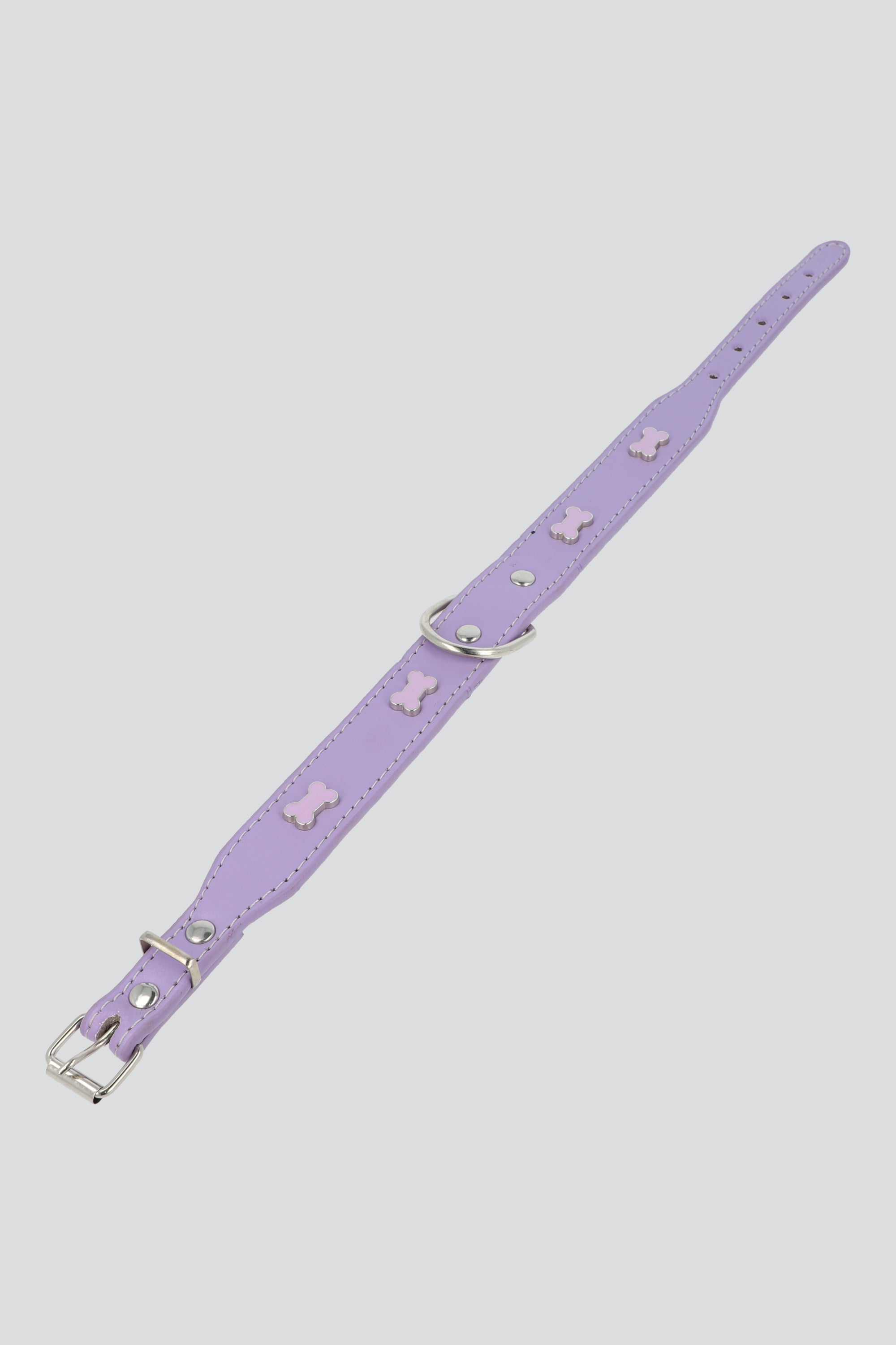 Collar mascota PU huesos 40cm MORADO