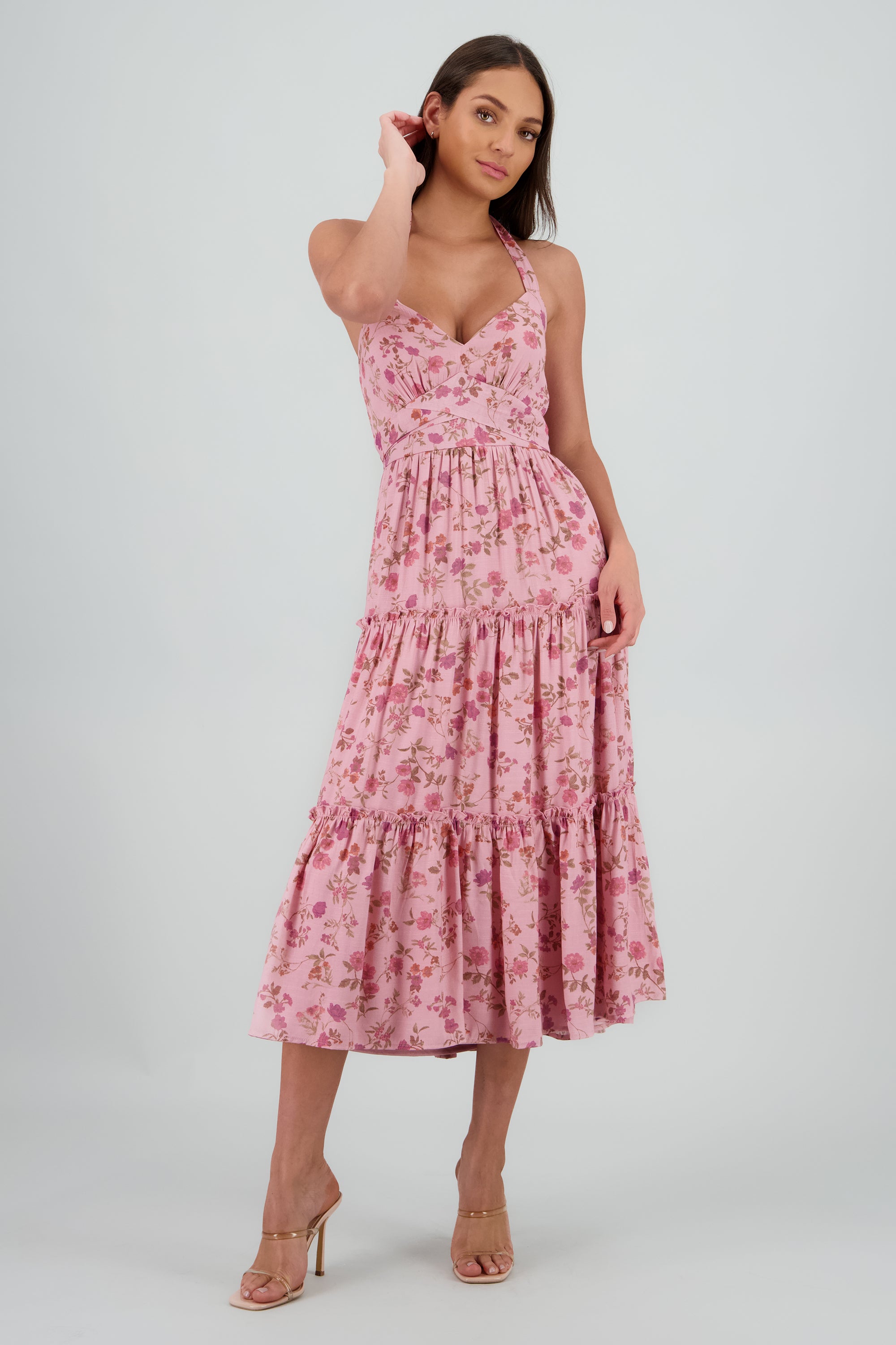 Vestido maxi halter olanes MALVA