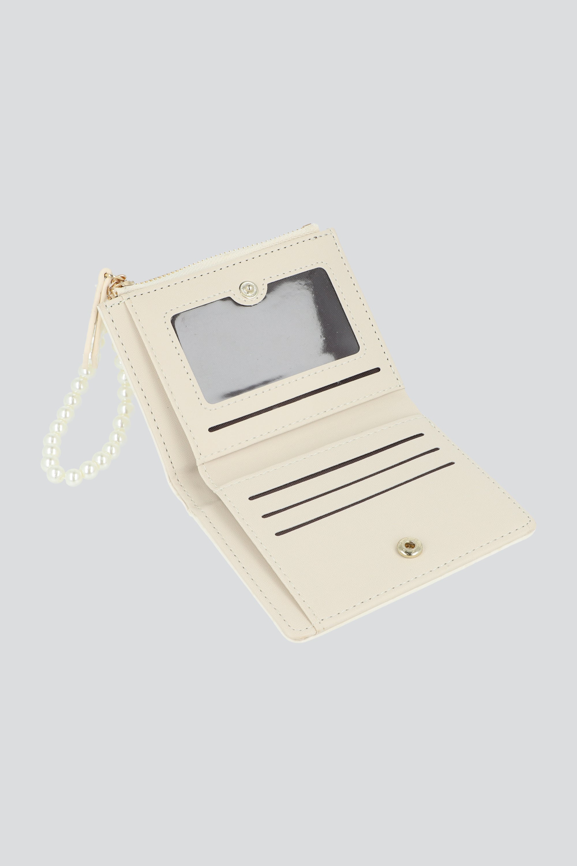 Cartera croco charm perlas BLANCO