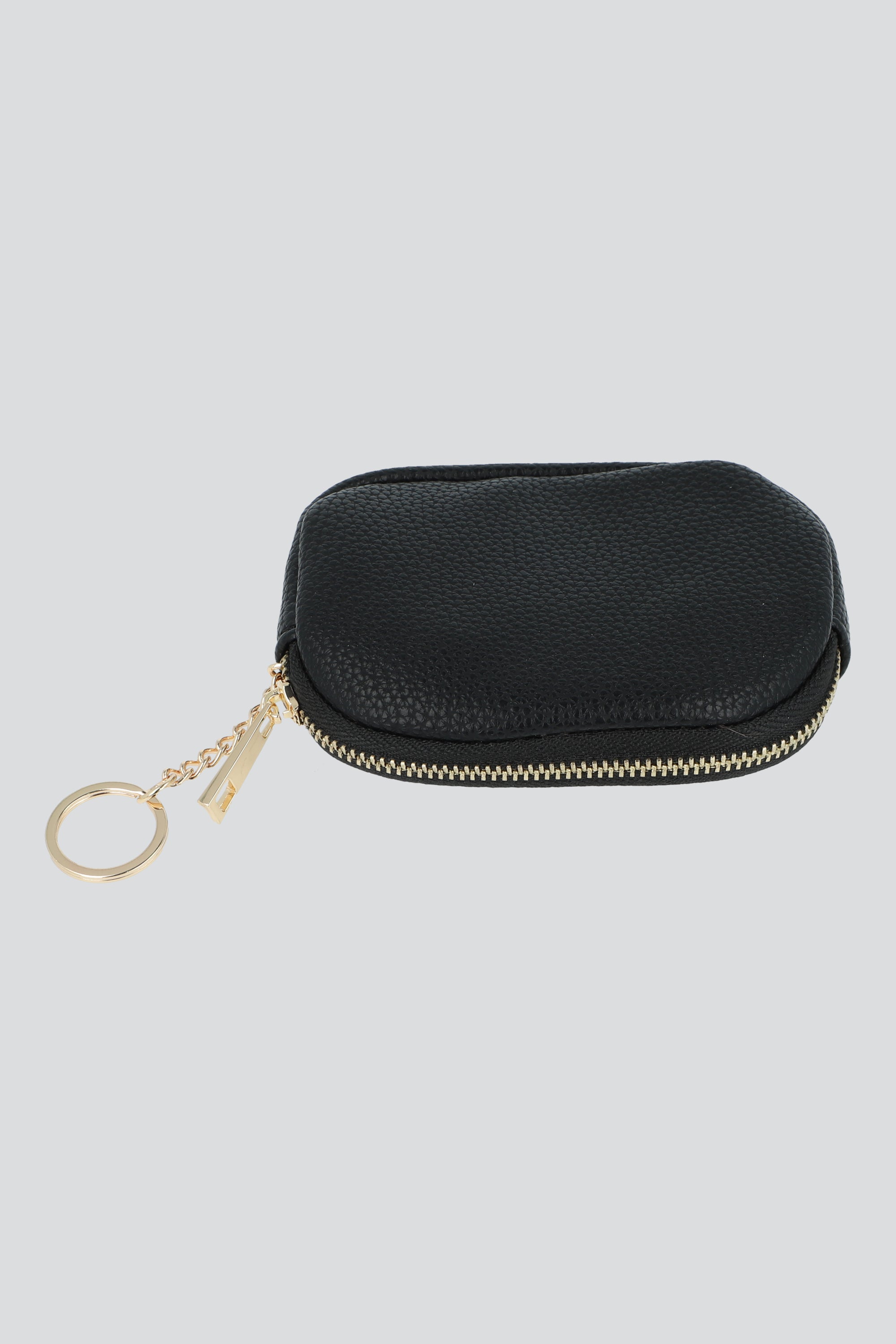 Cartera ovalo con llavero NEGRO