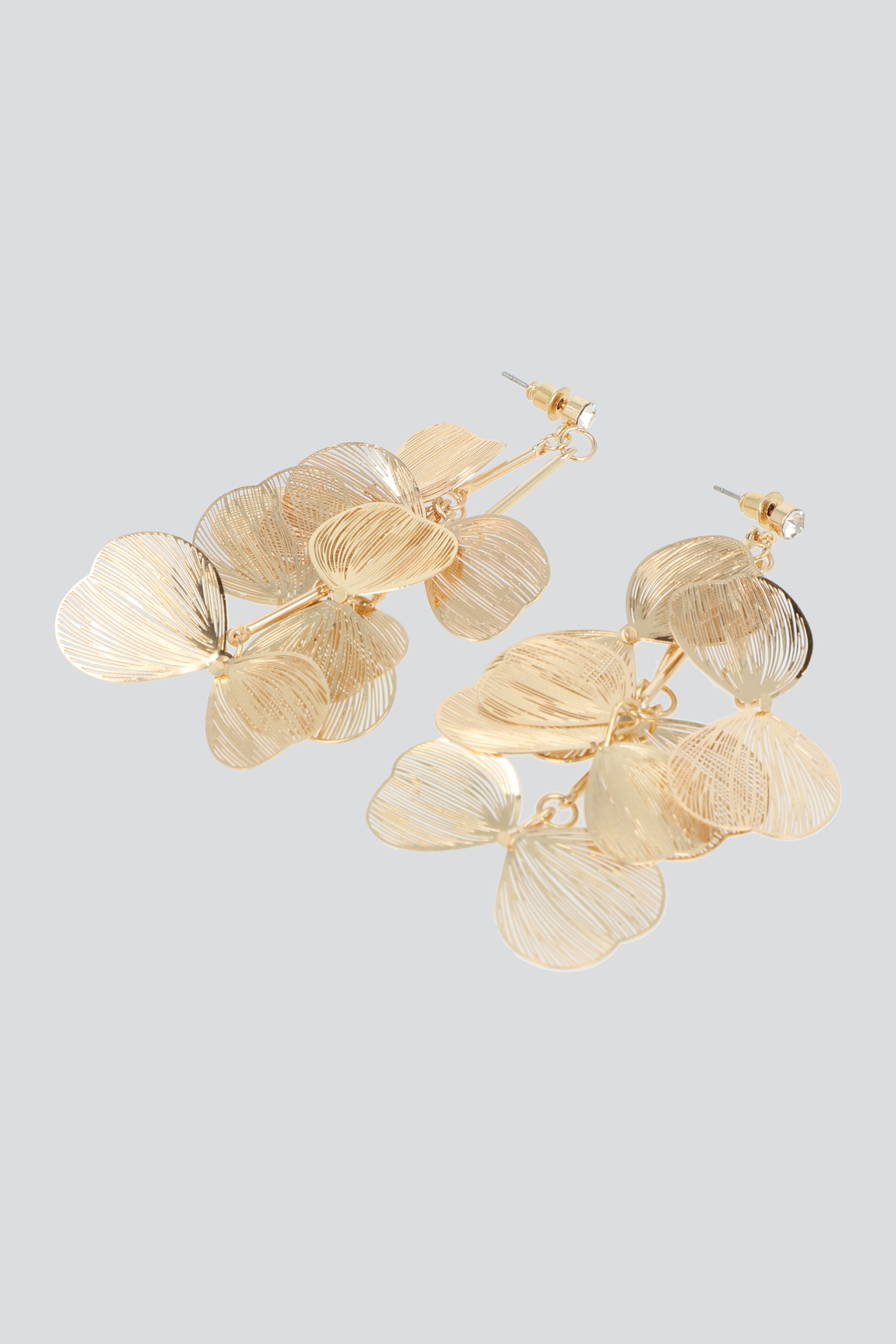 ARETES PETALOS FILIGRANA ORO