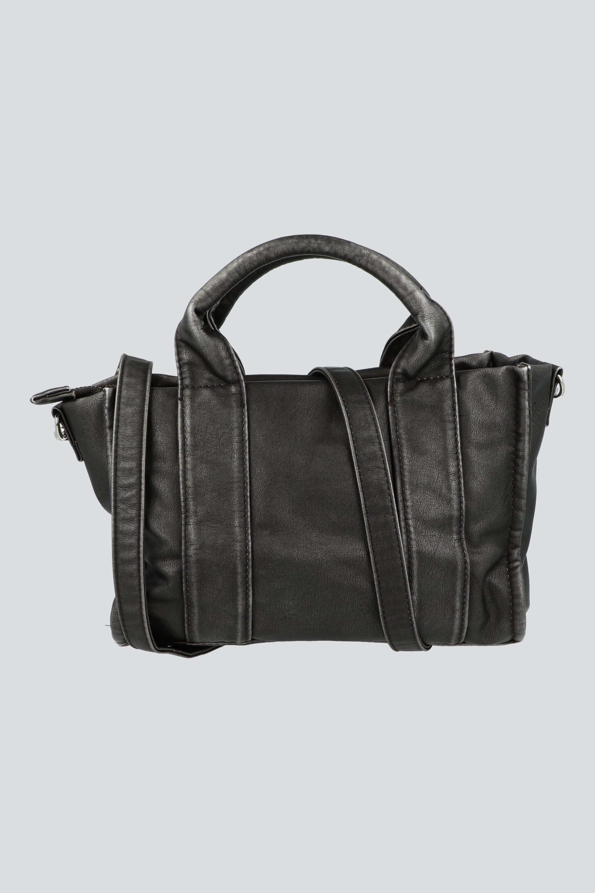 Bolsa estructurada vintage pu NEGRO