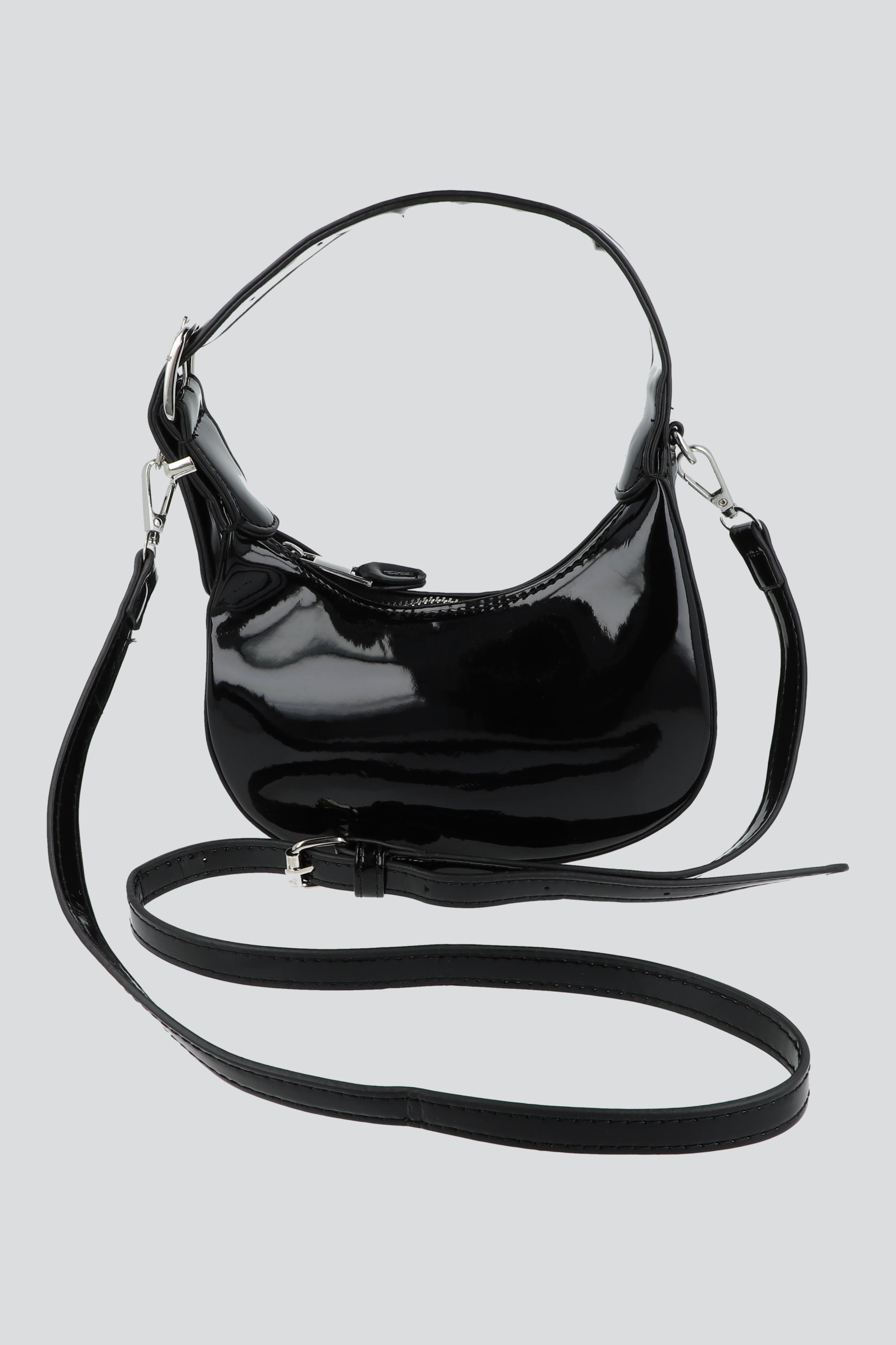 Bolsa mini charol half moon NEGRO