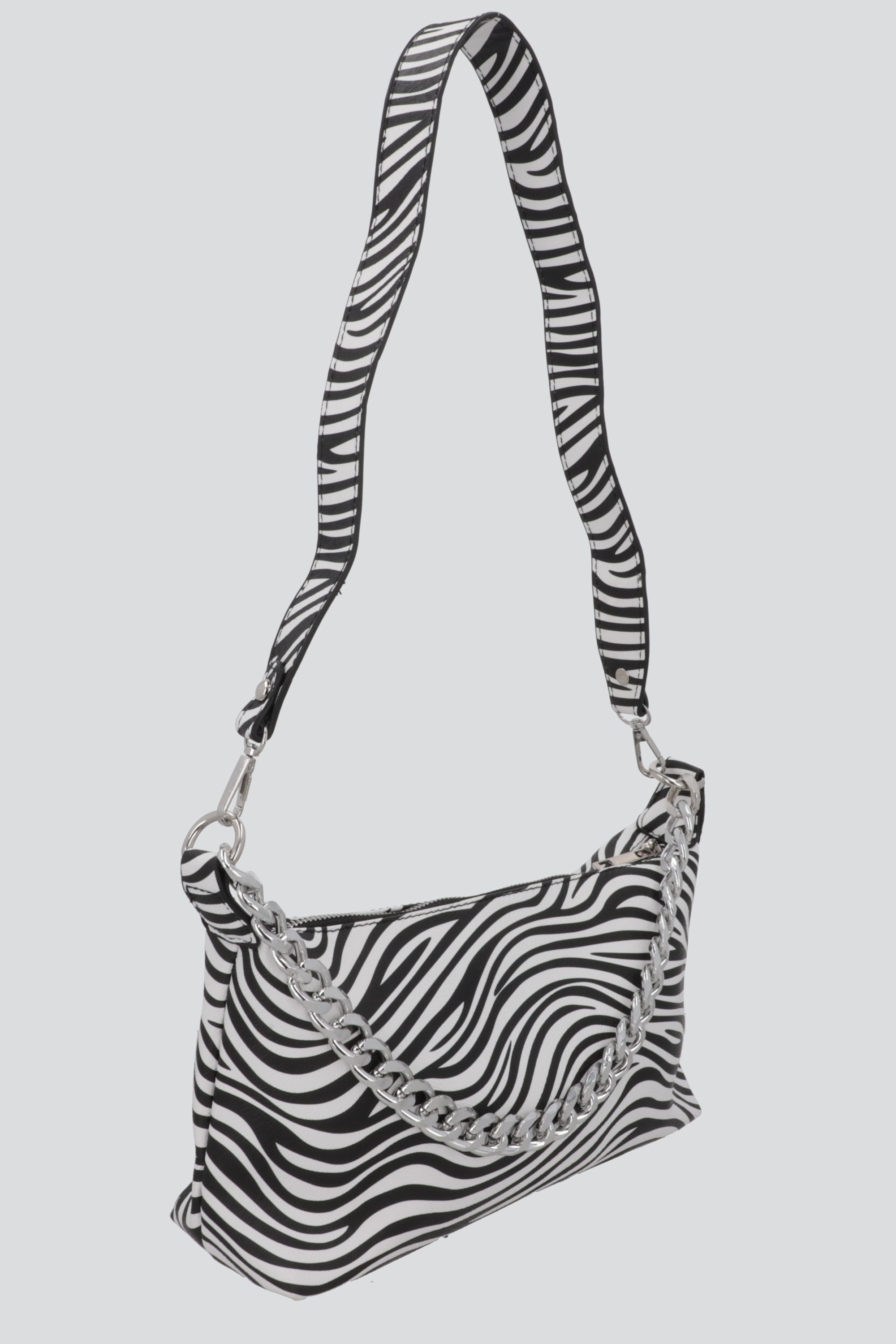 Bolsa crossbody zebra print NEGRO BLANCO