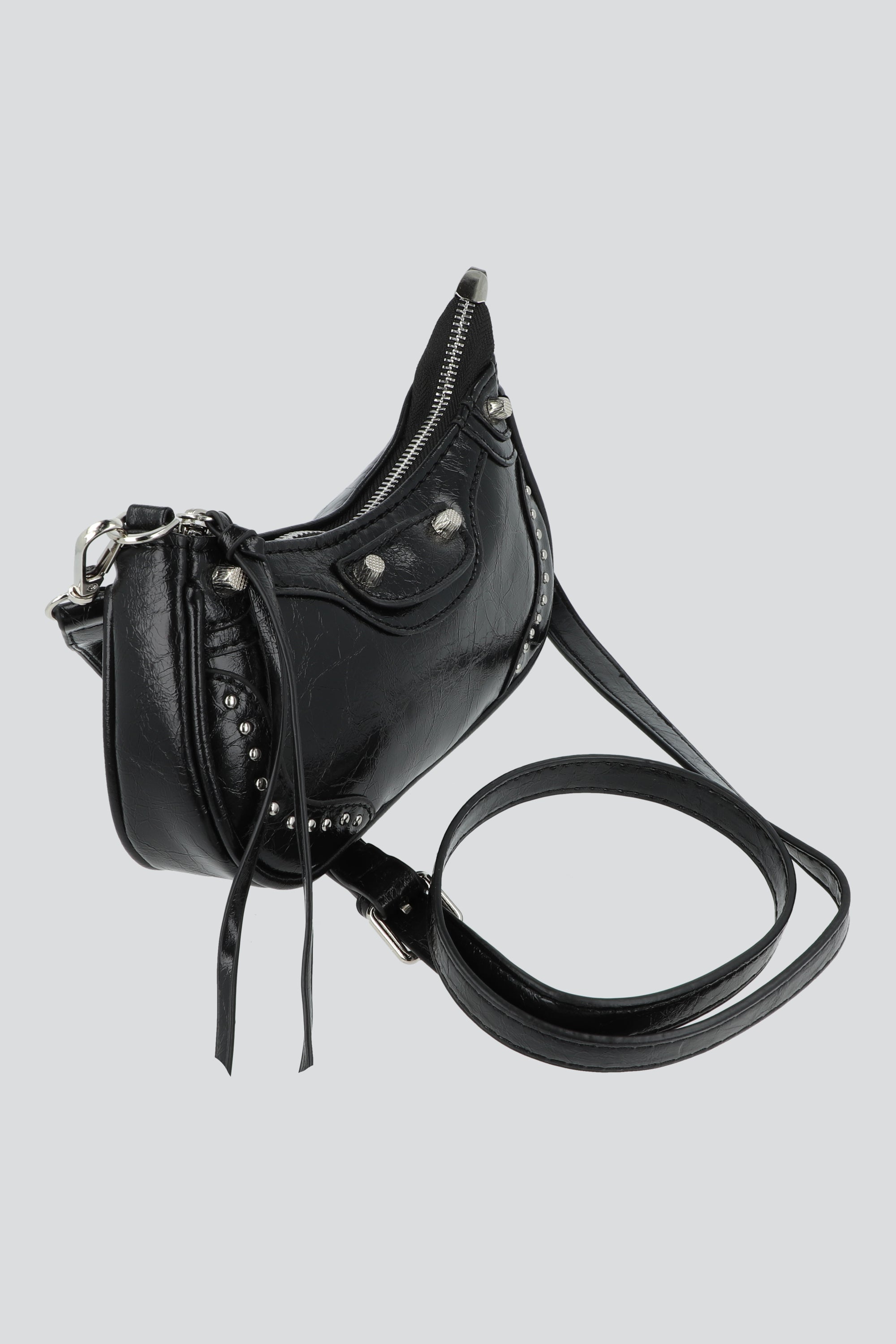 Bolsa baguette studs NEGRO