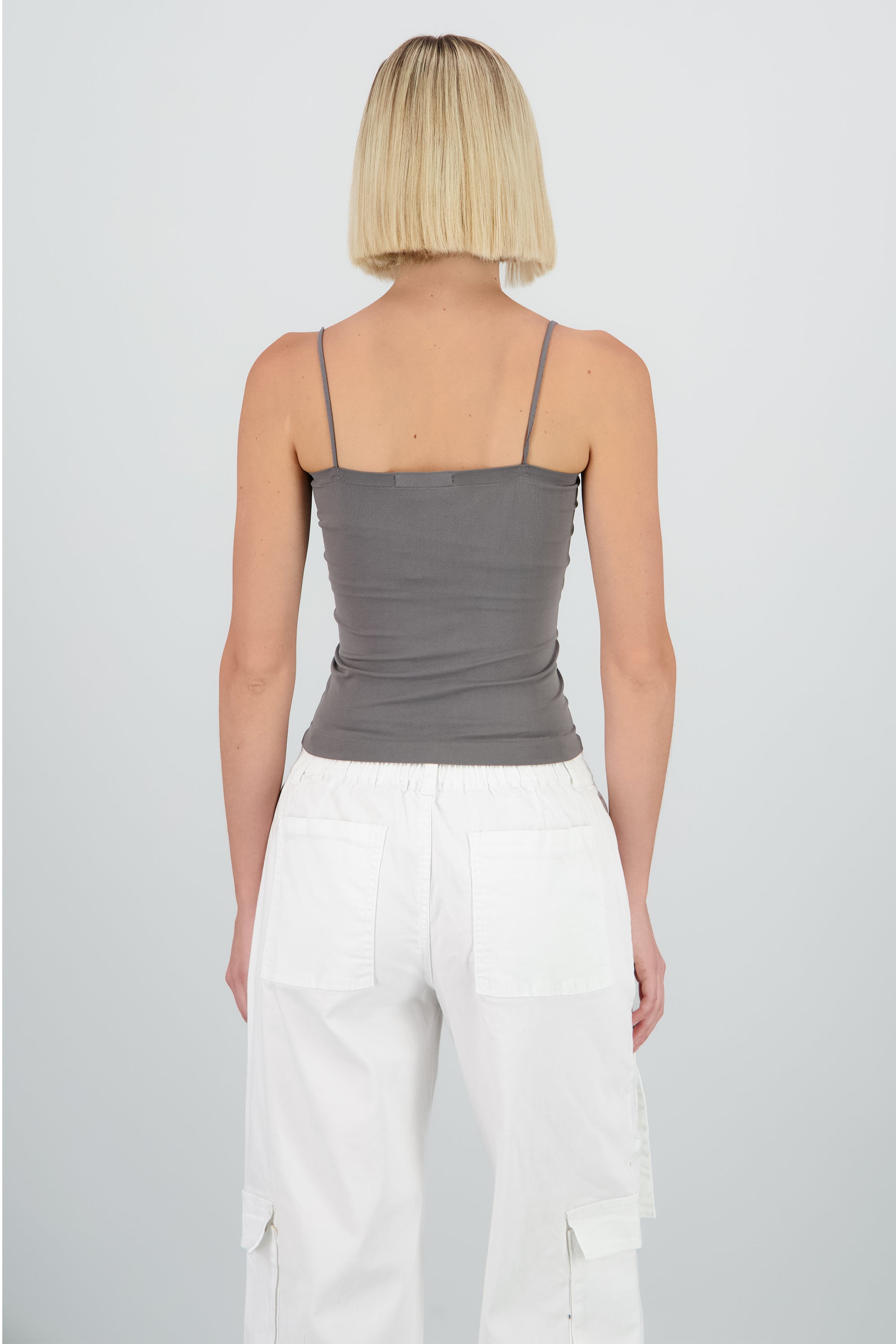 Top tubo con copas GRIS