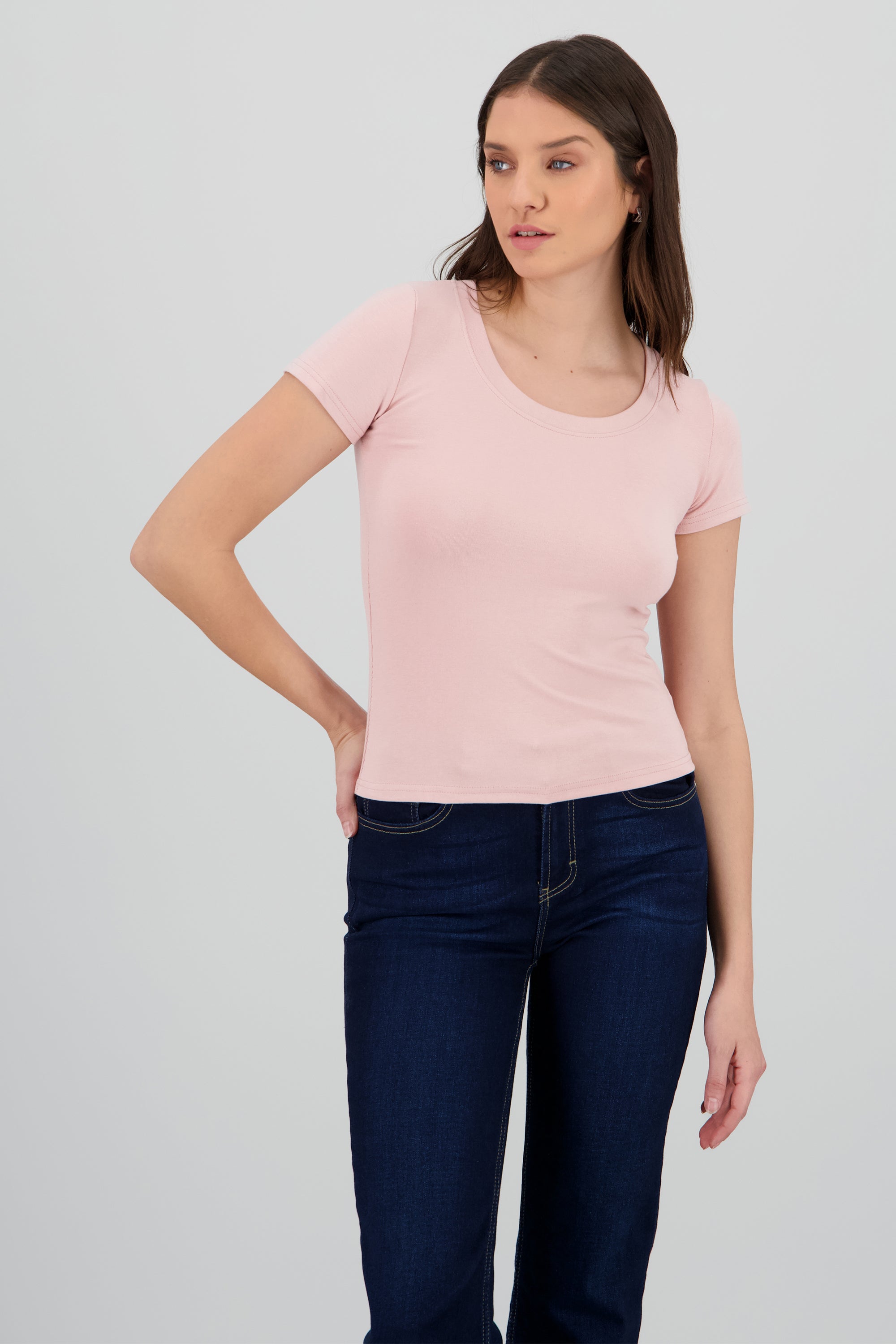 Playera lisa manga corta ROSA