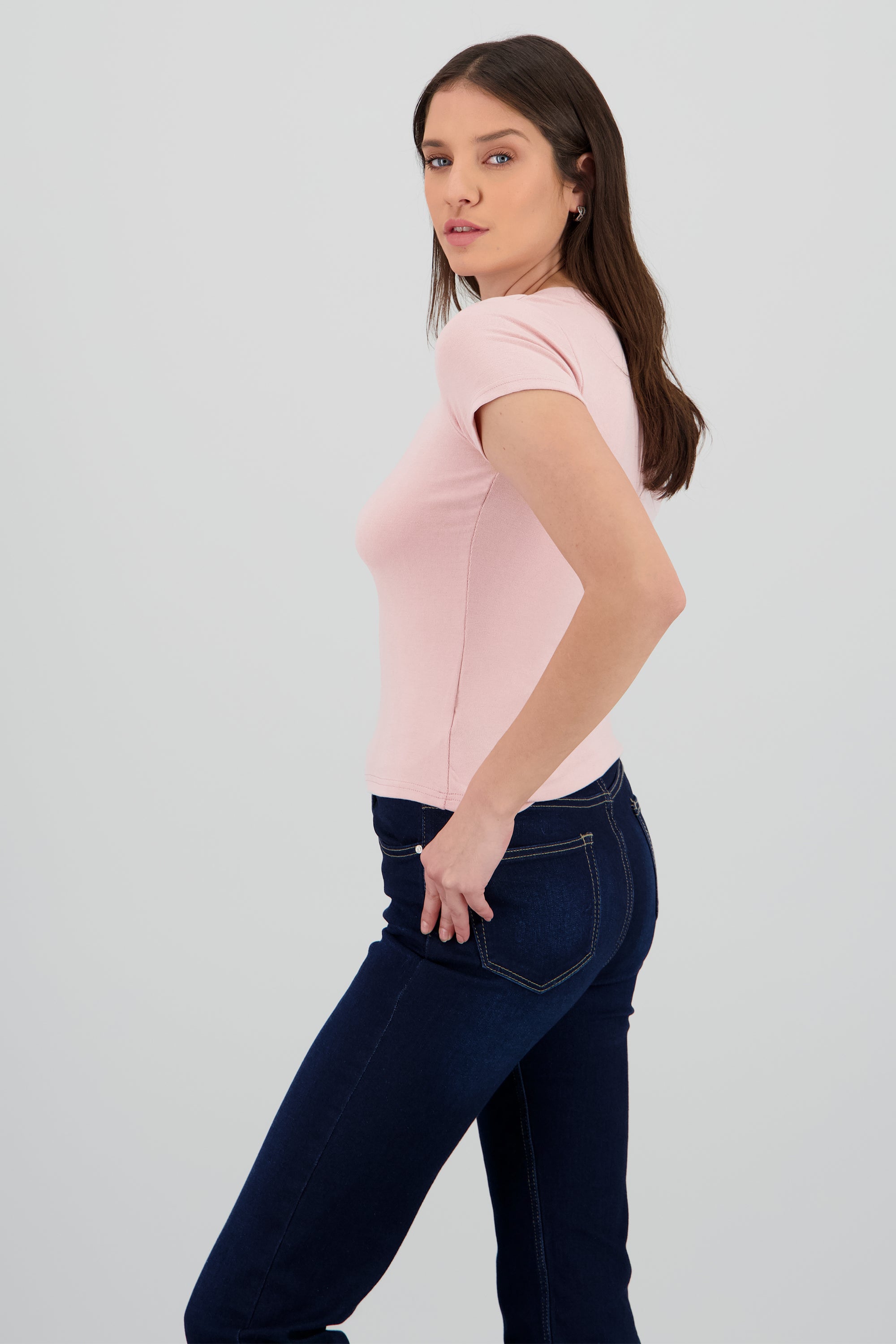 Playera lisa manga corta ROSA