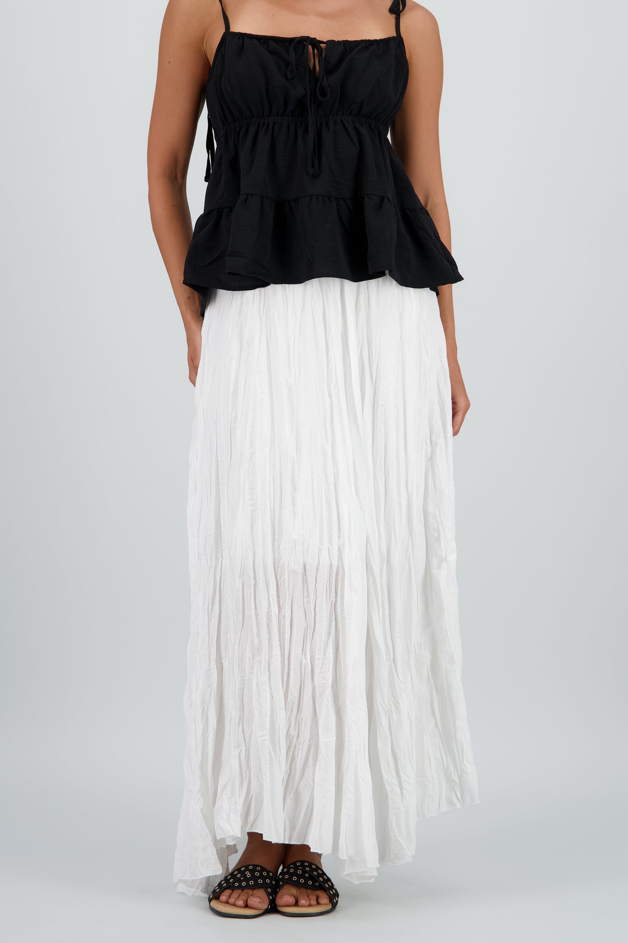 Maxi falda textura BLANCO