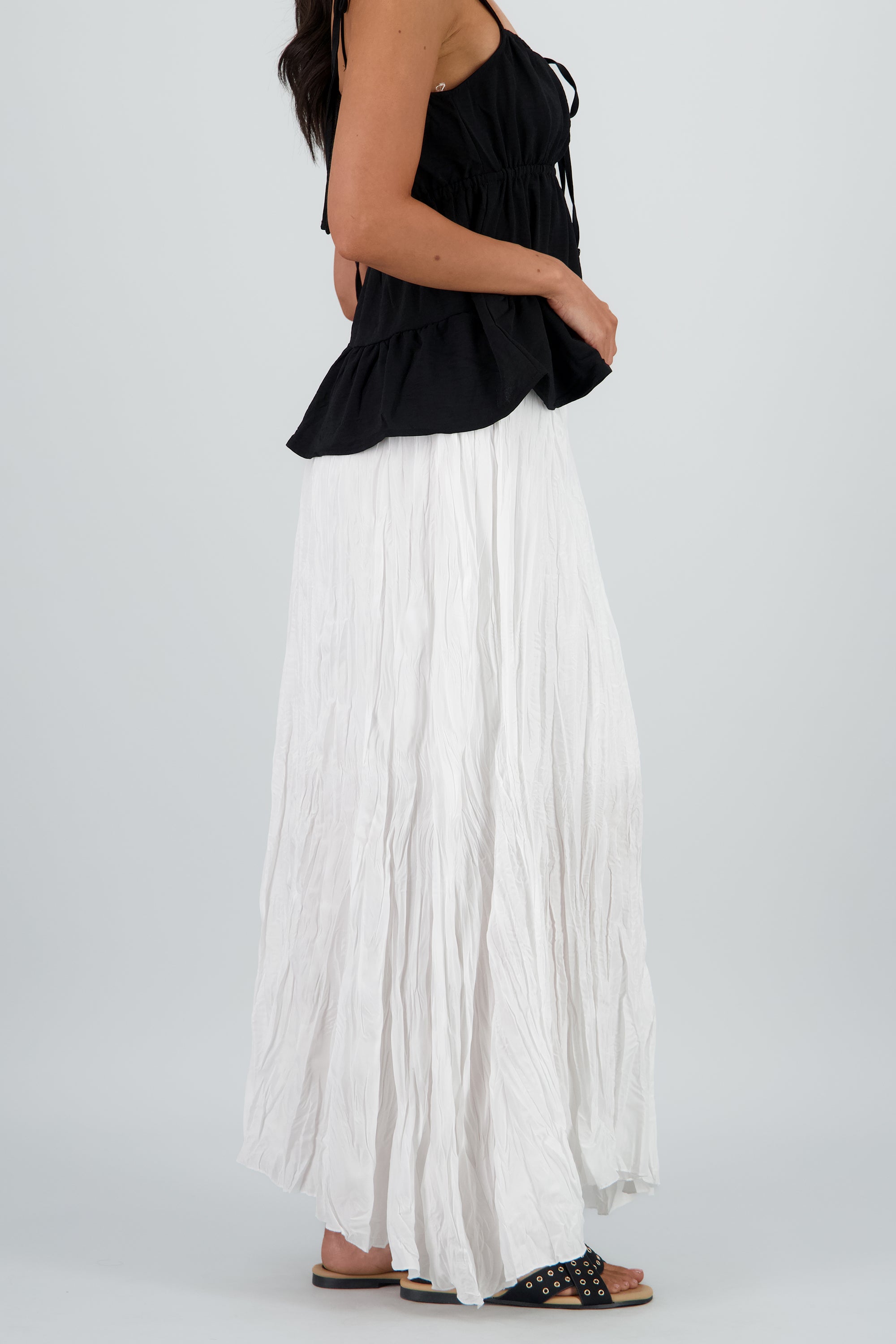 Maxi falda textura BLANCO
