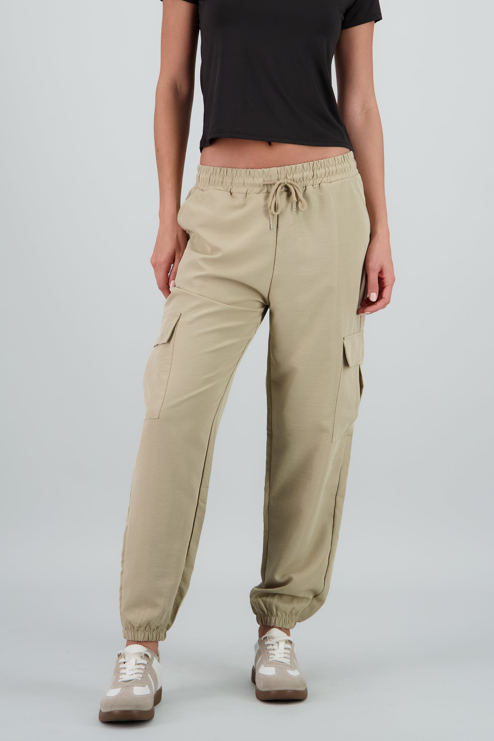 Cargo jogger liso BEIGE