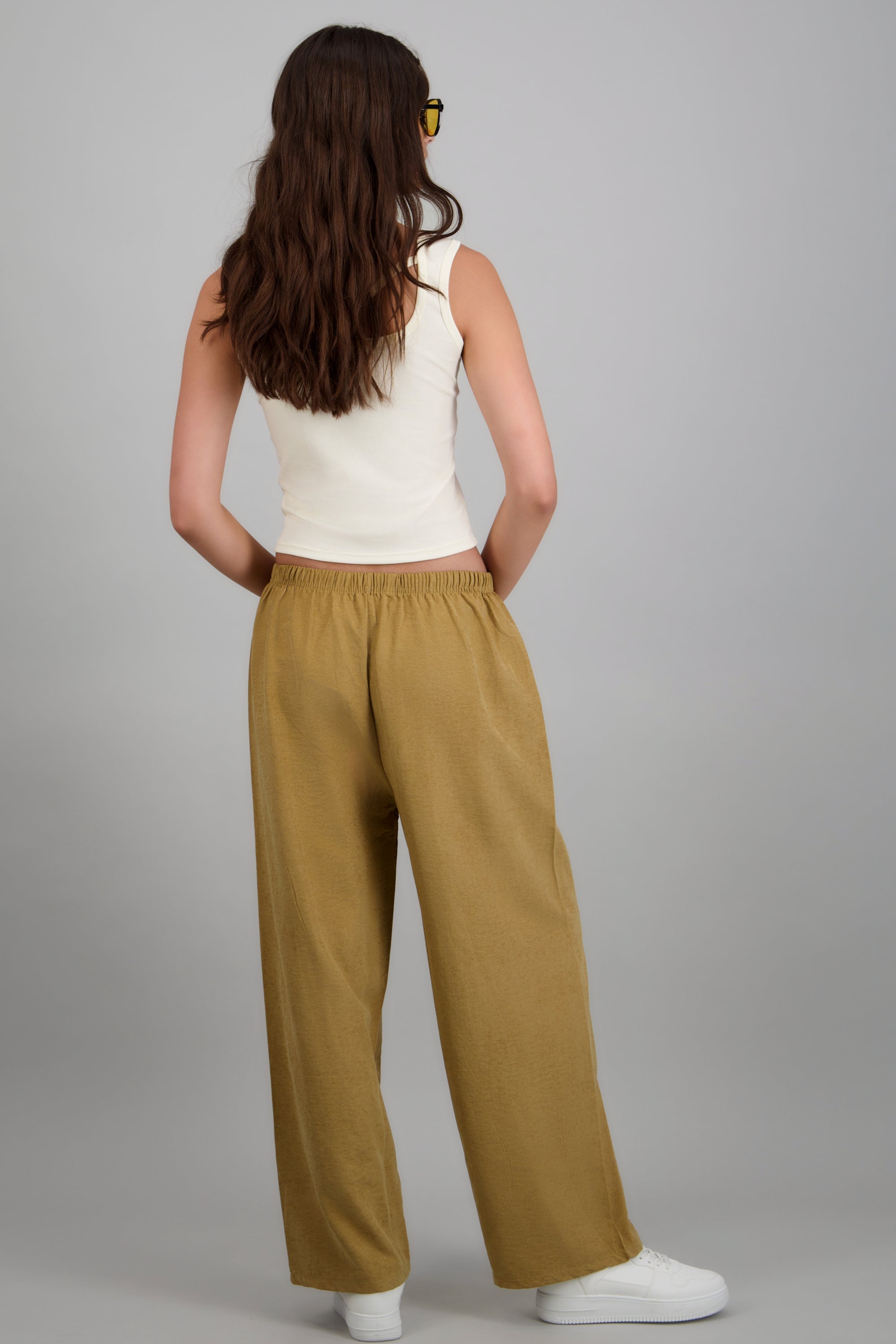 Pantalón liso MOSTAZA