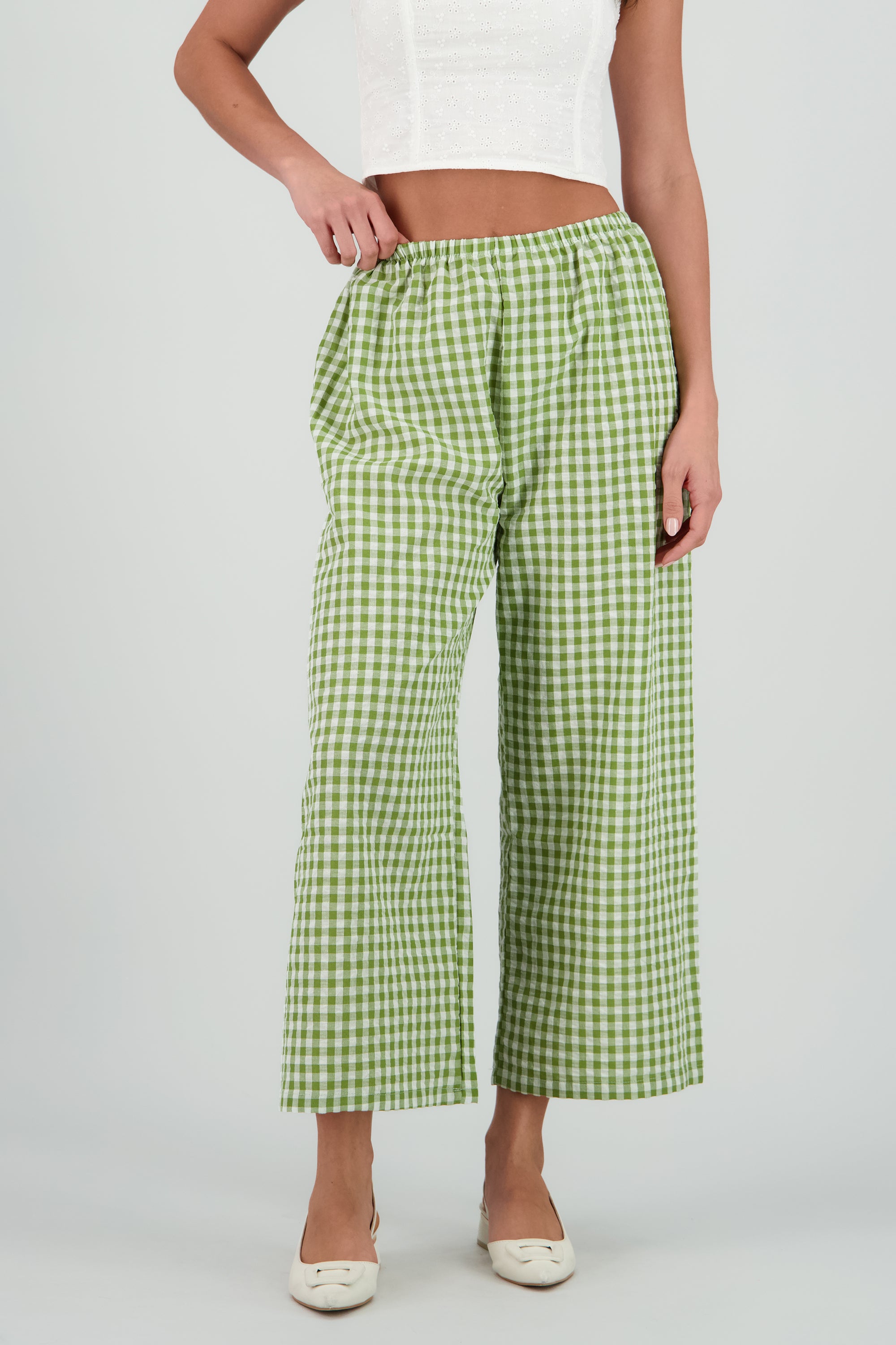 Pantalon cuadros VERDE PASTO
