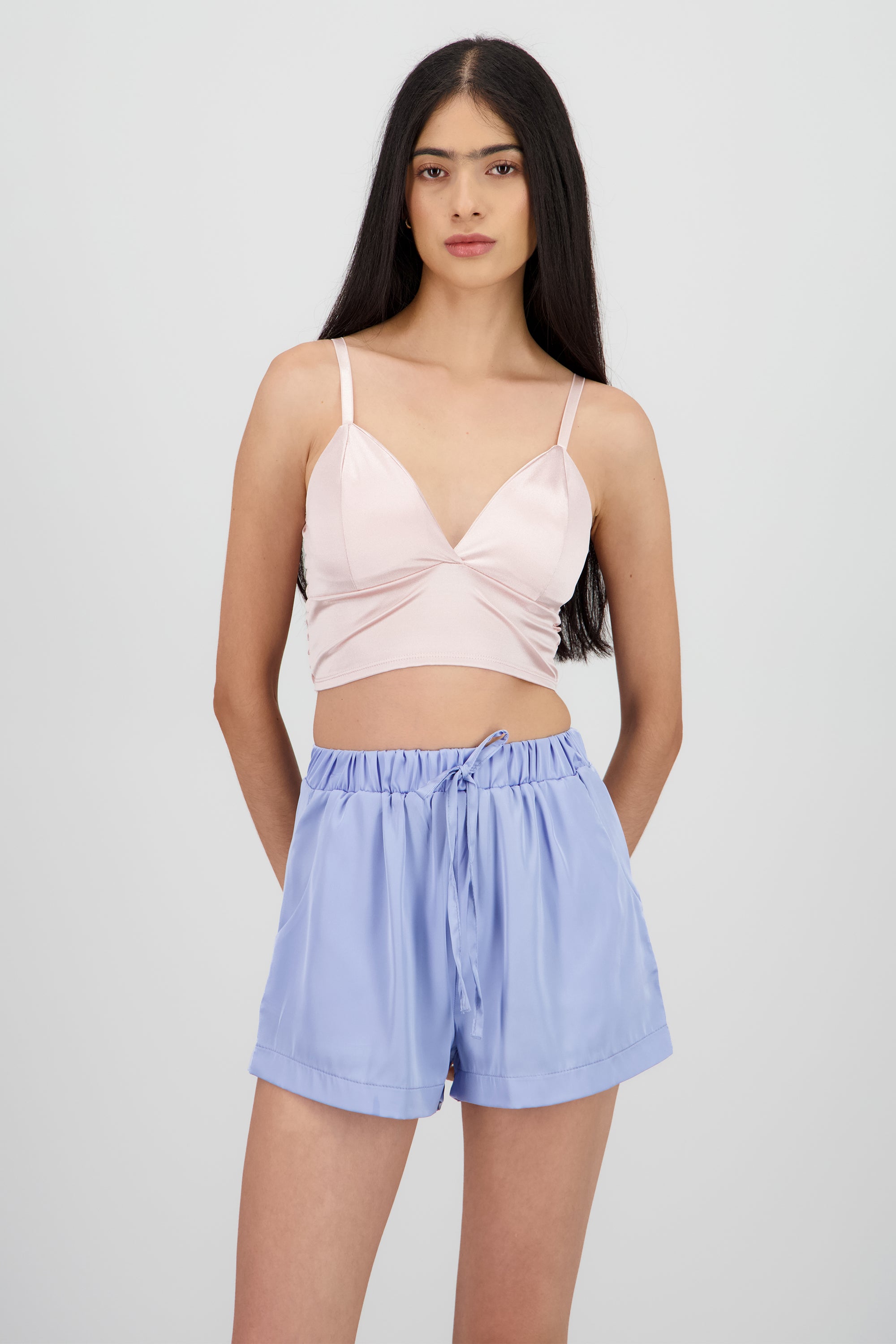 Crop top con copas ROSA
