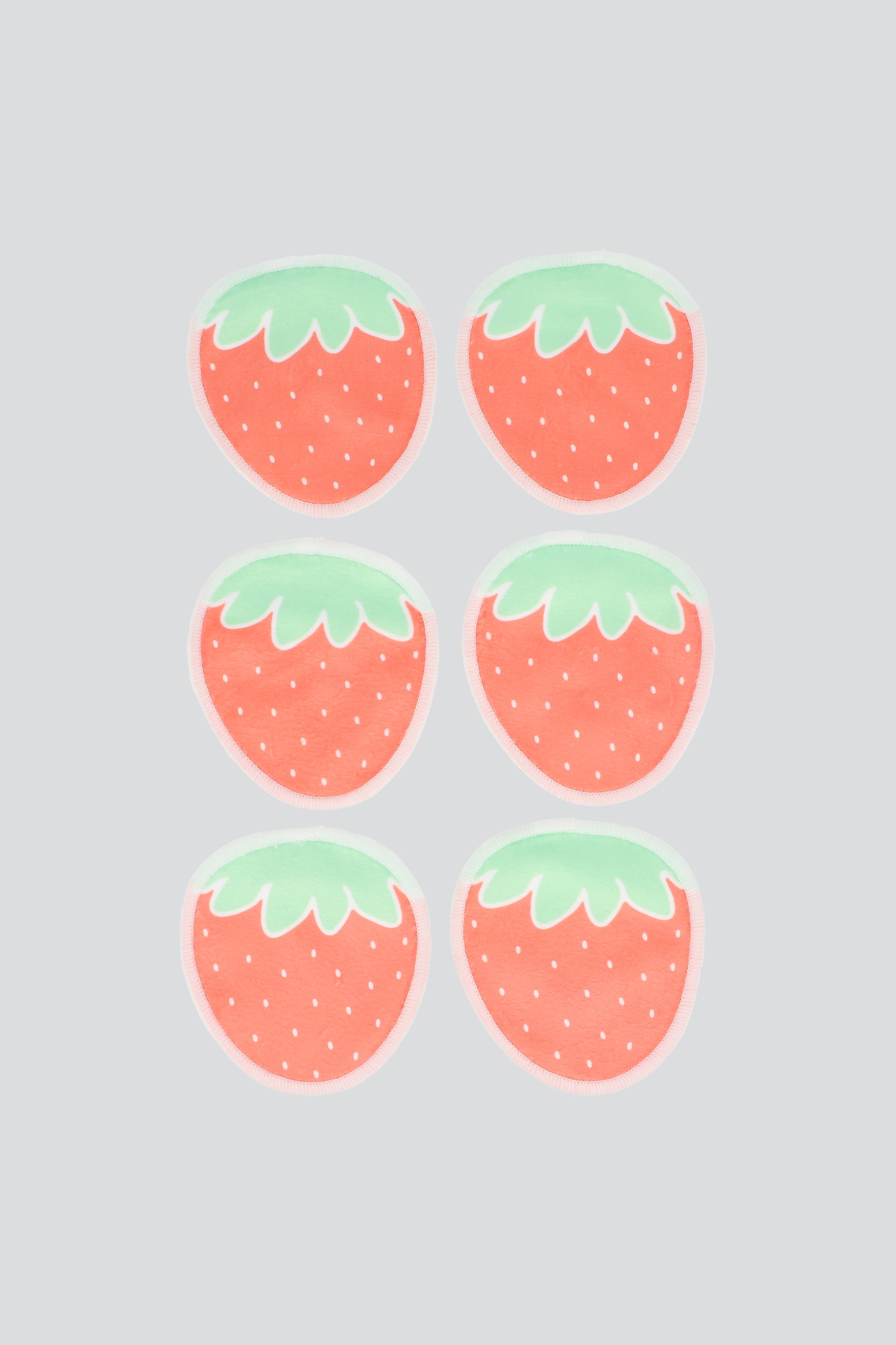 Set 6 pads desmaquillantes reutilizables fresas ROJO
