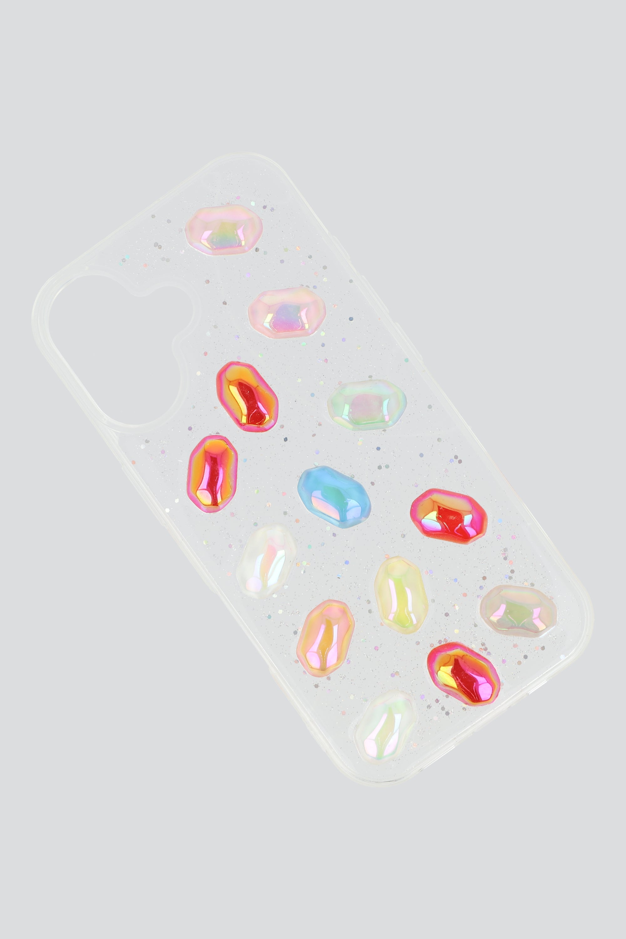 Funda cel iph 16 gemas encapsuladas MULTICOLOR