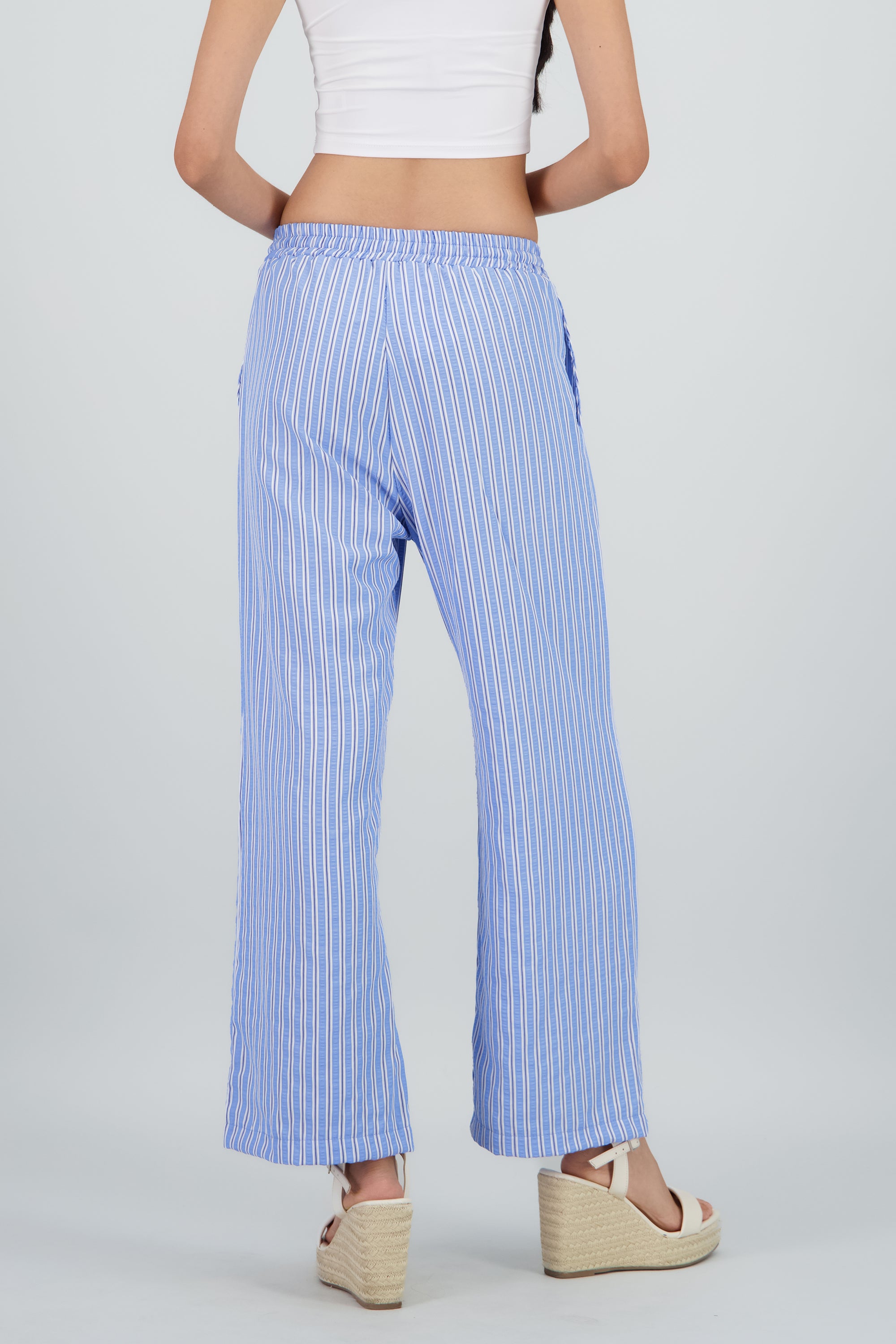 Pantalon amplio rayas AZUL COMBO
