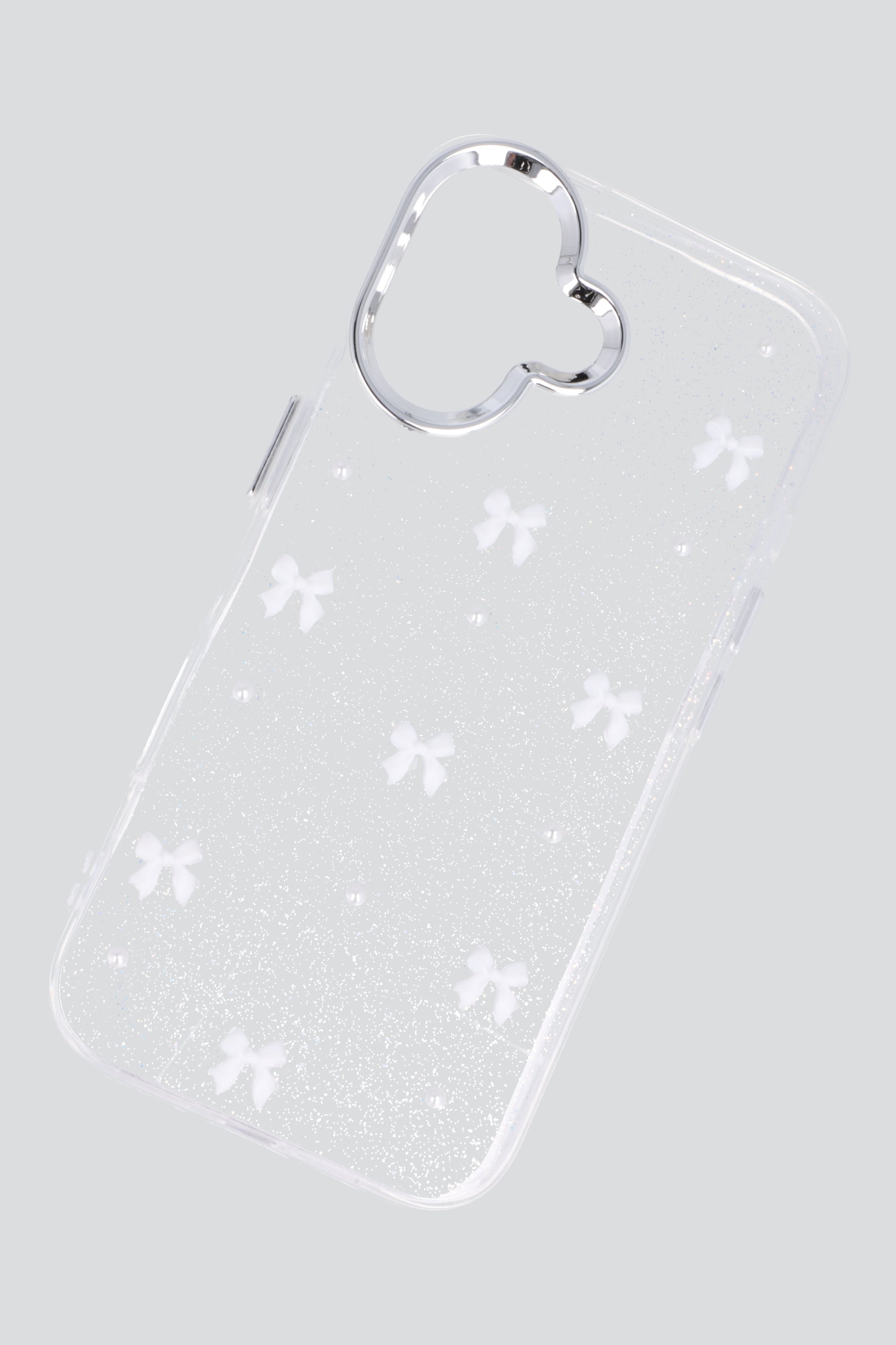 Funda cel iph 16 moños encapsulados BLANCO