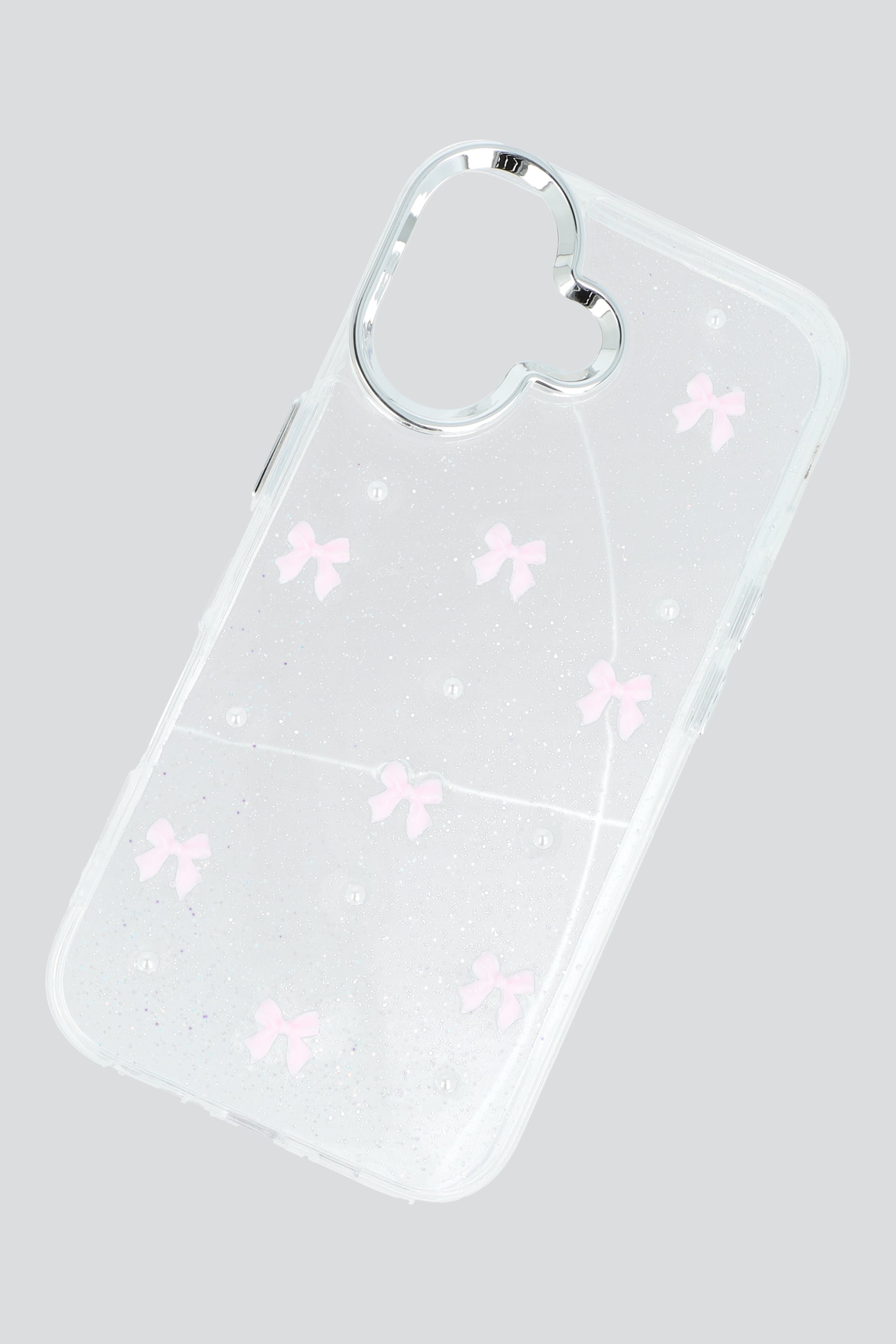 Funda cel iph 16 moños encapsulados ROSA