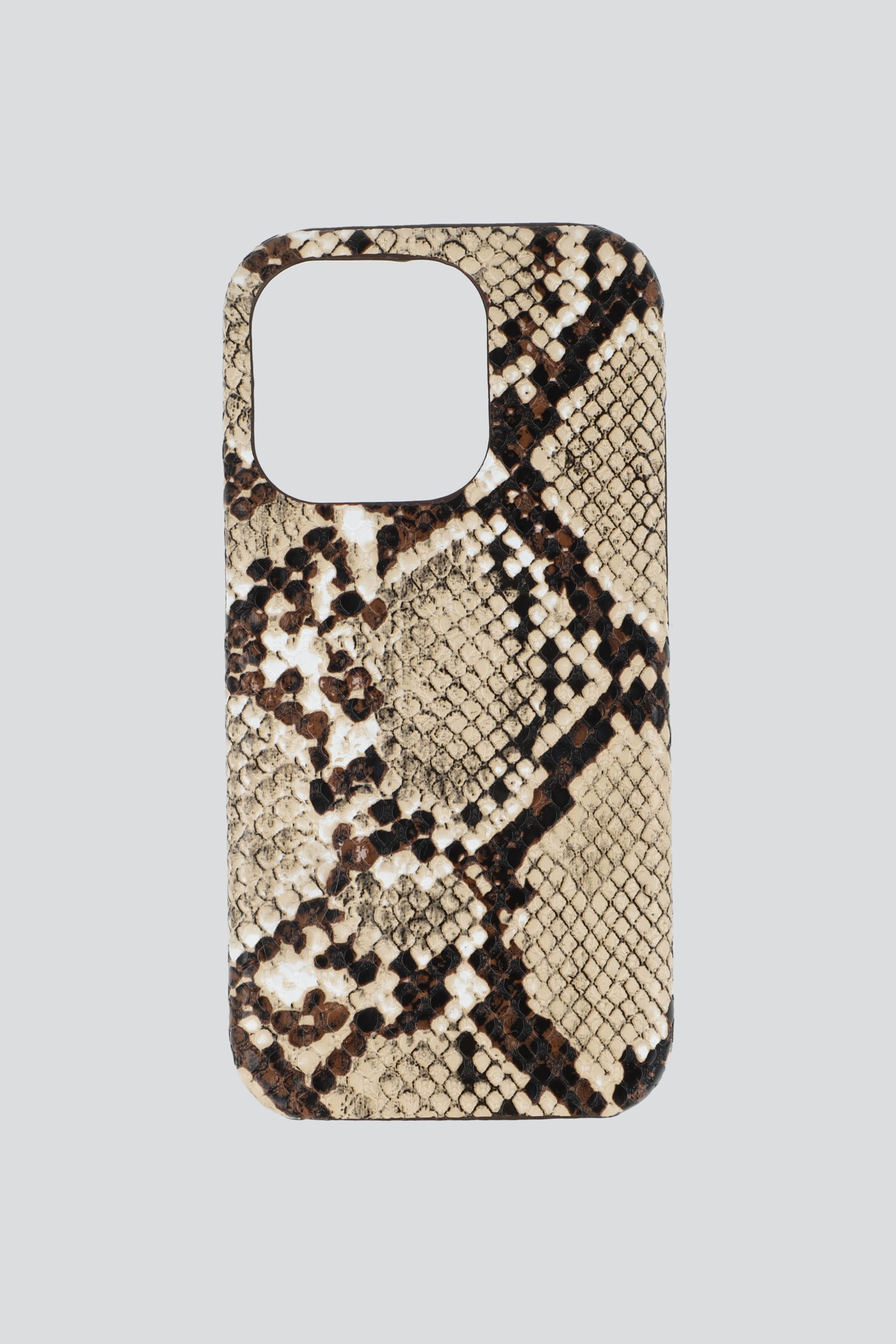 Funda cel iph 15 pro snake print CAFE