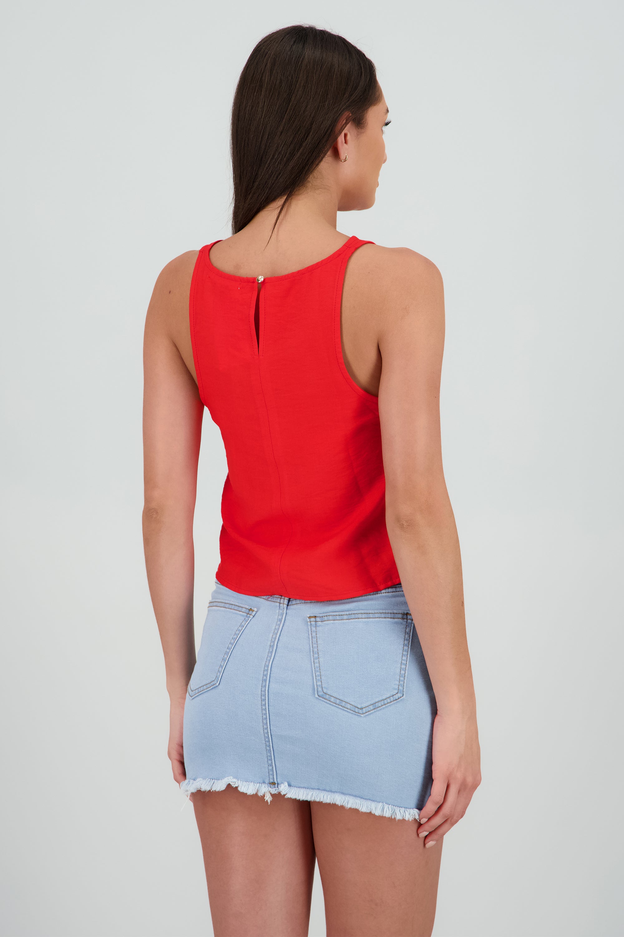 Blusa fluida sin manga ROJO