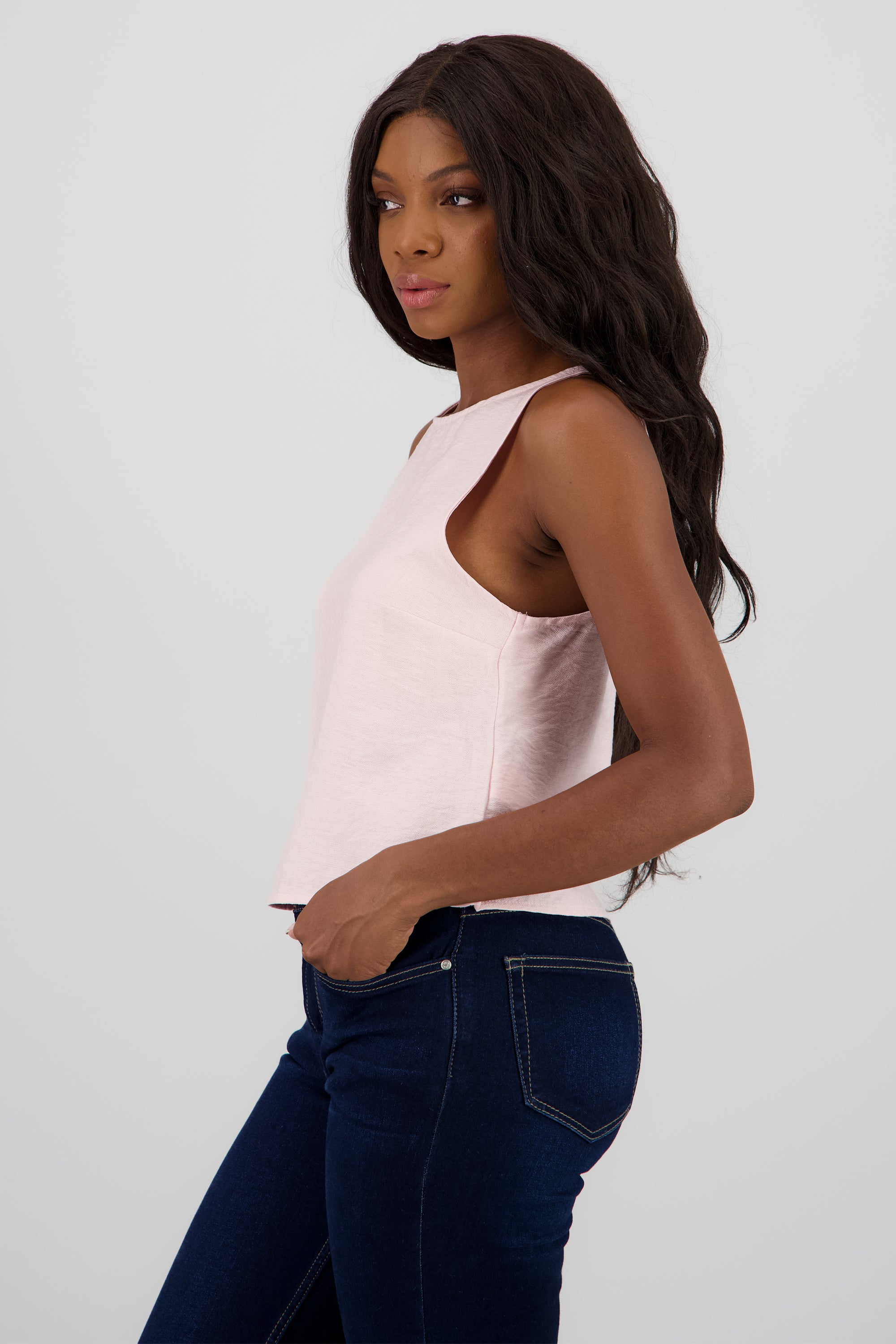 Blusa fluida sin manga ROSA
