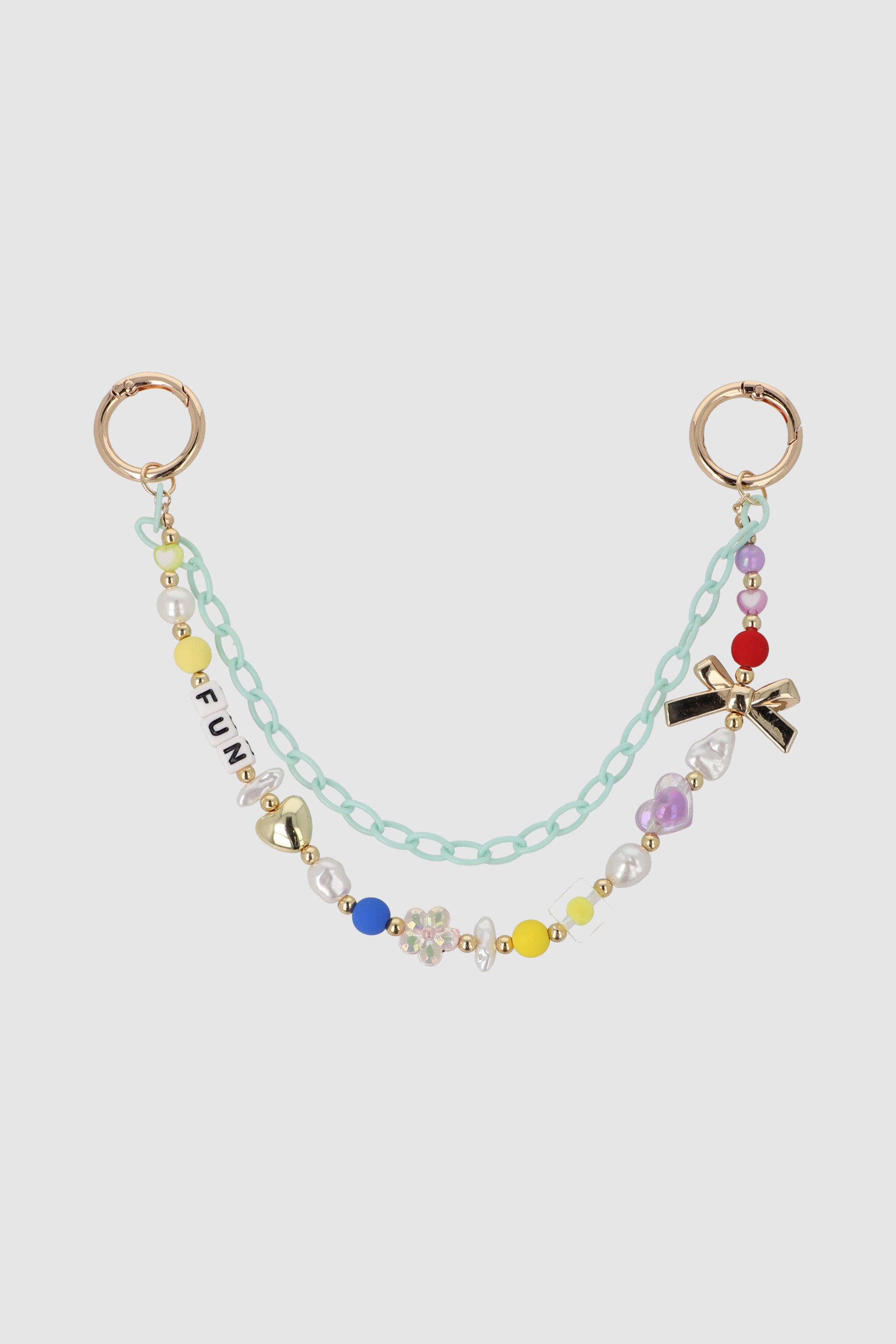 LLAVERO CHARM BAG CADENA BEADS ORO
