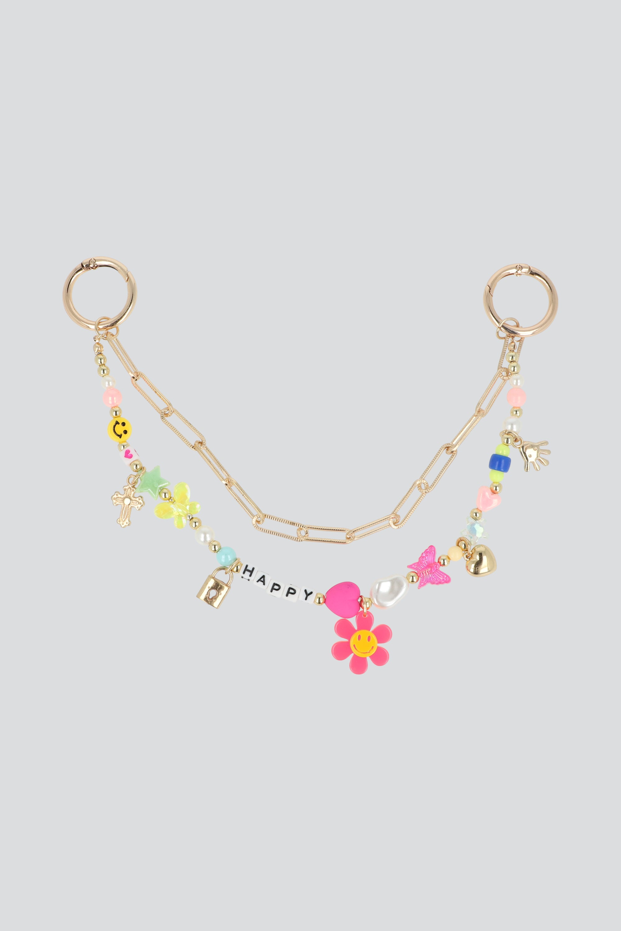 LLAVERO BAG CHARM 2 LINEAS BC ORO