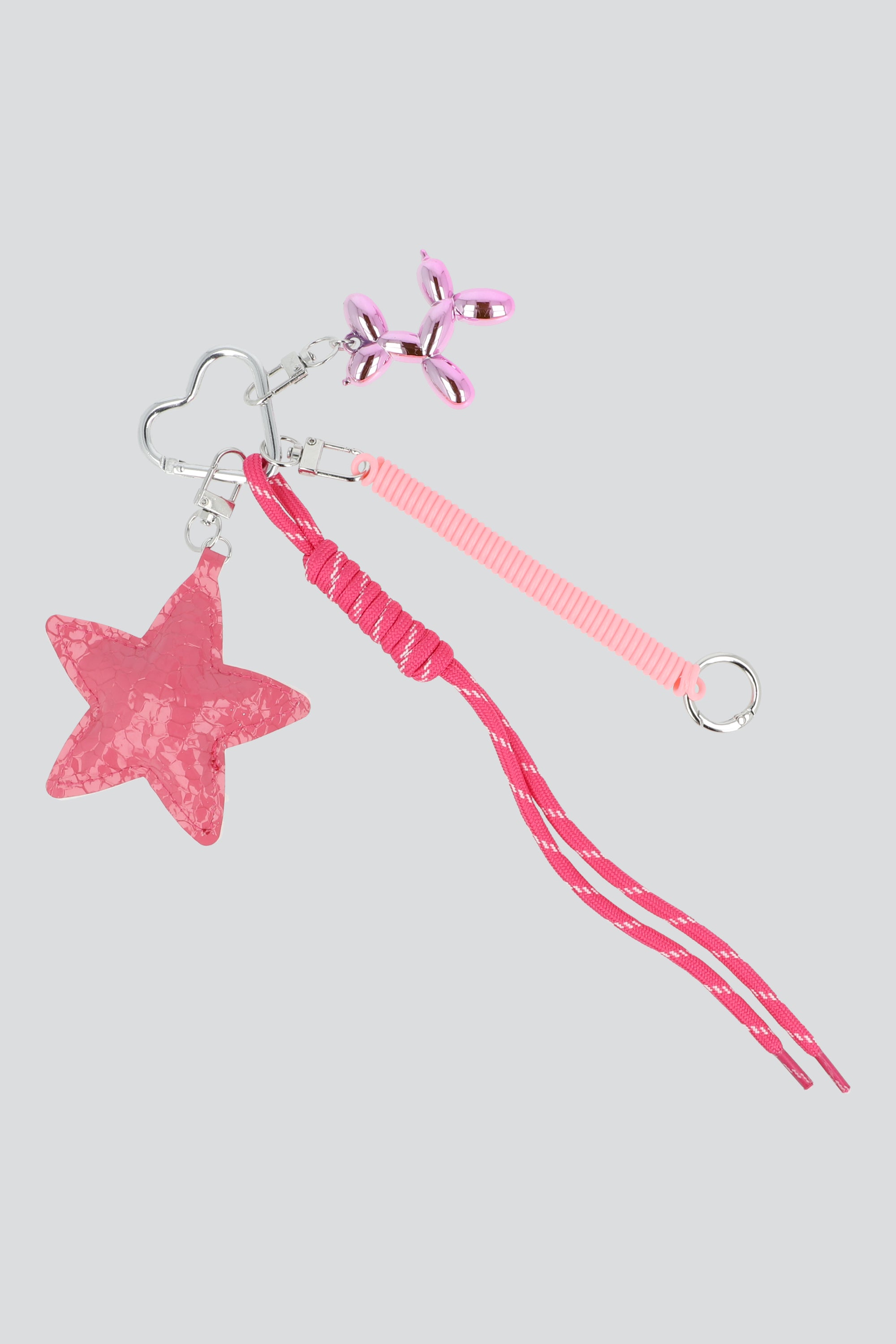 LLAVERO PERRO ESTRELLA METALICA ROSA