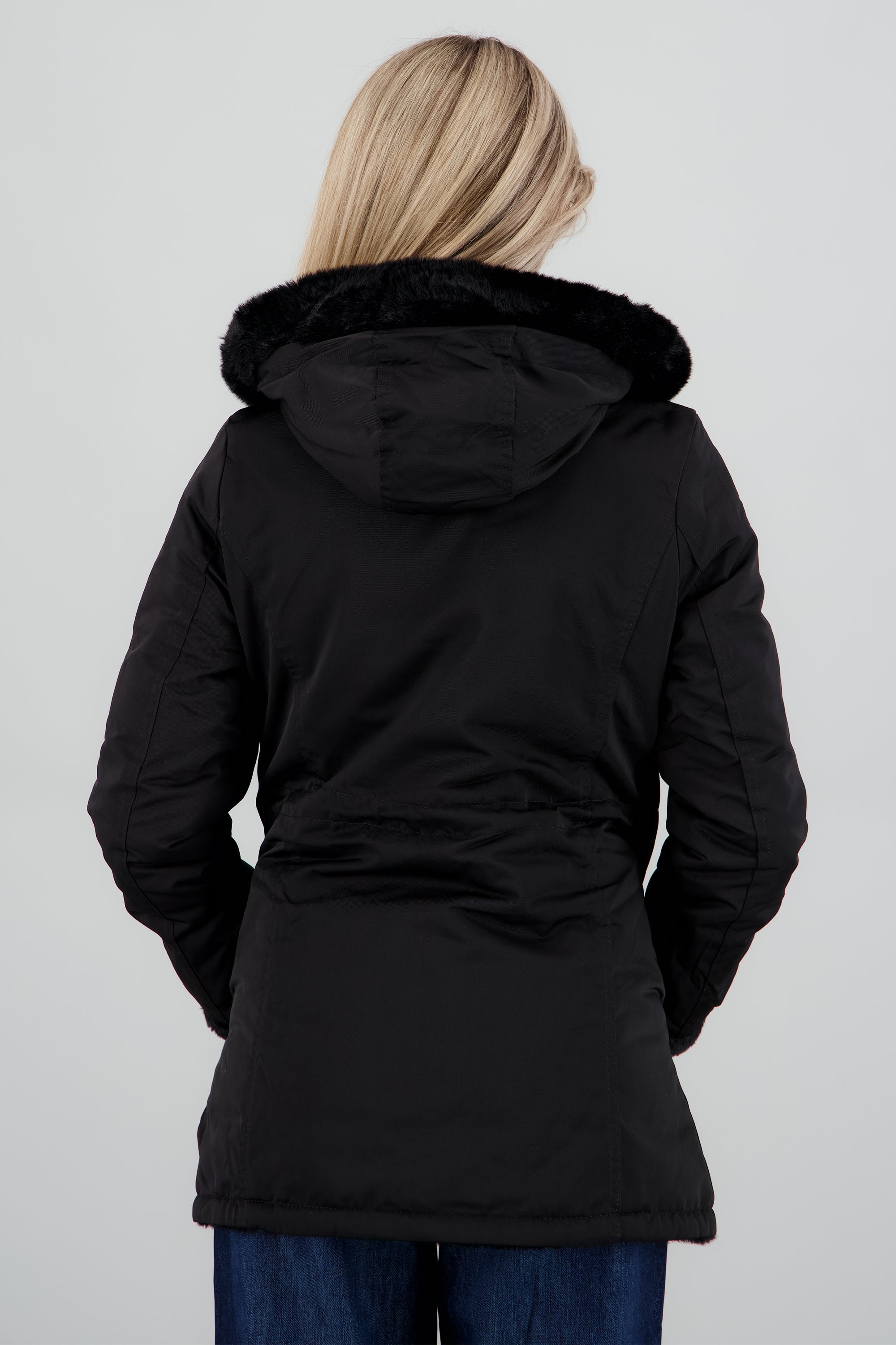 Gabardina gorro jareta NEGRO