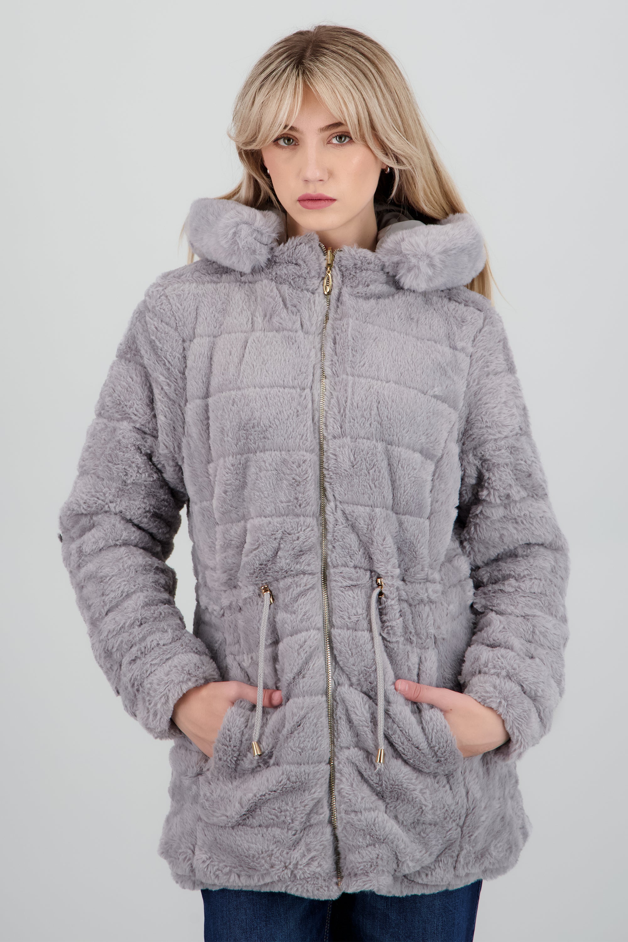 Gabardina gorro jareta GRIS