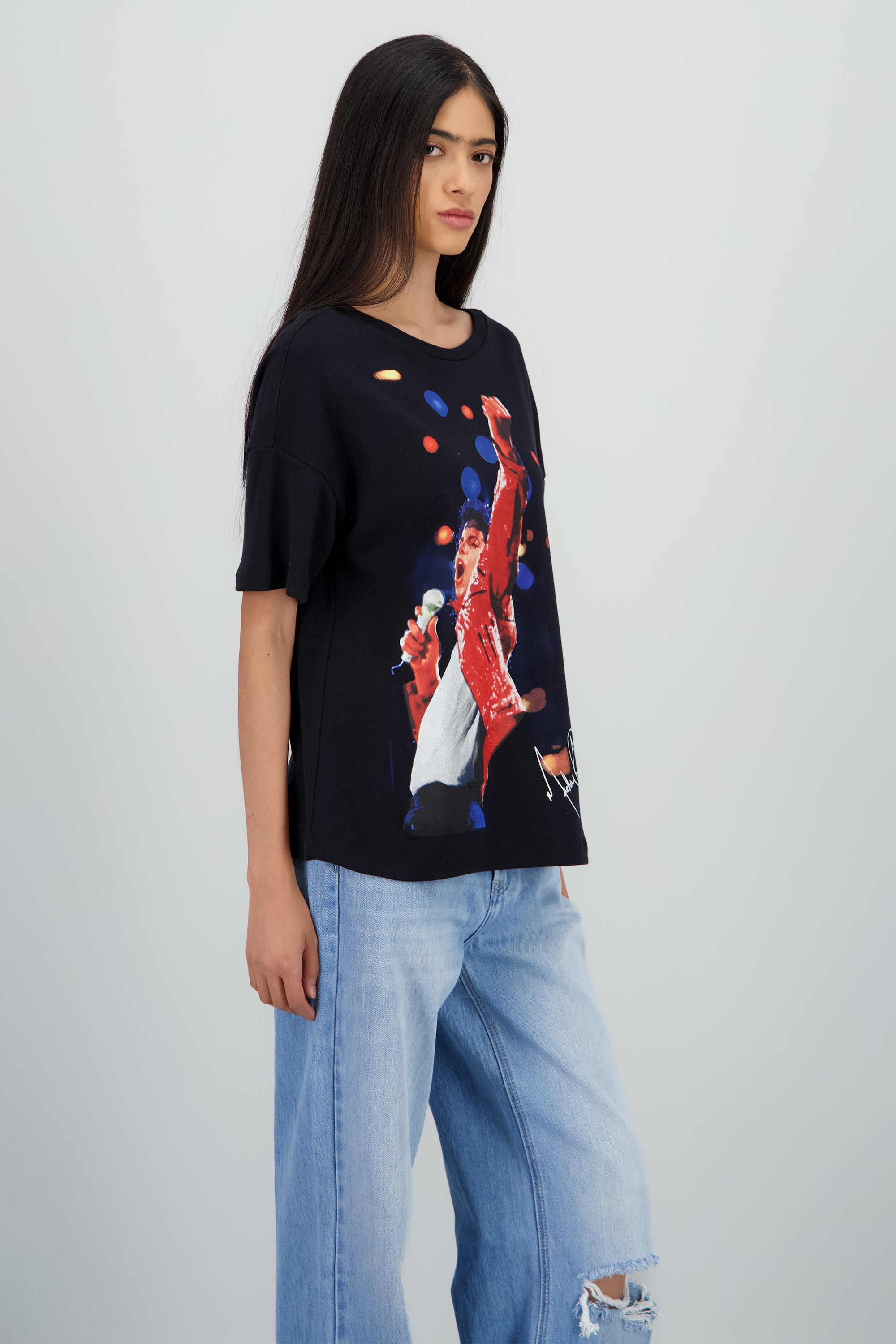 Playera over Michael Jackson firma NEGRO