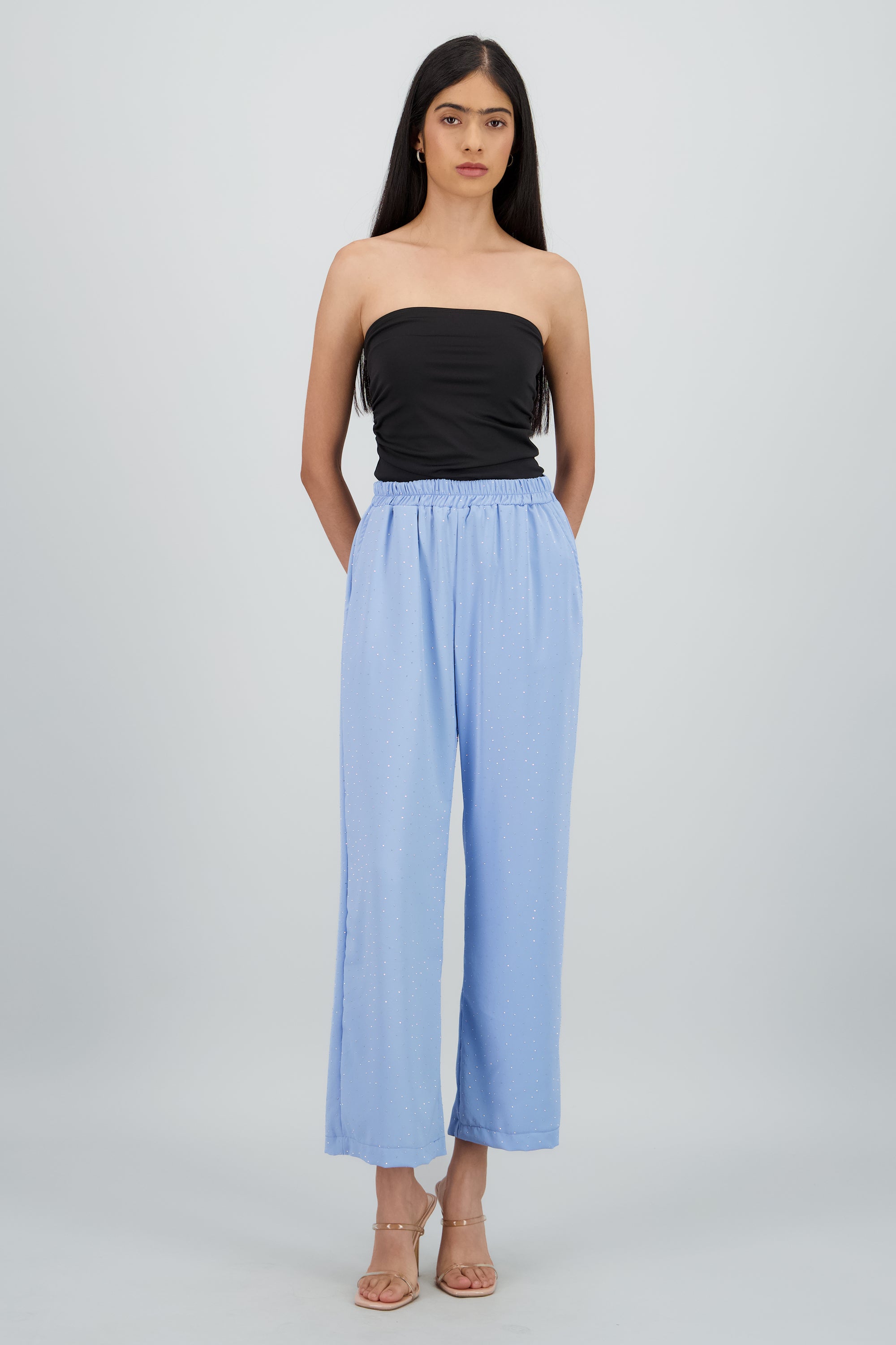 Pantalon amplio brillos AZUL