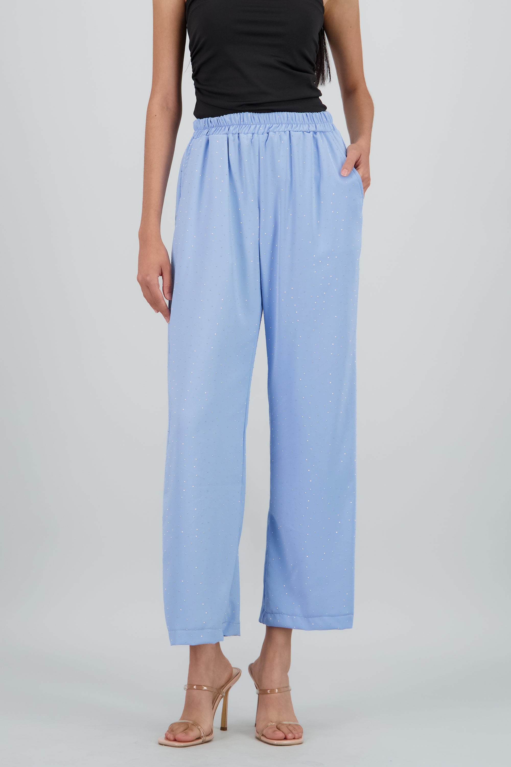 Pantalon amplio brillos AZUL