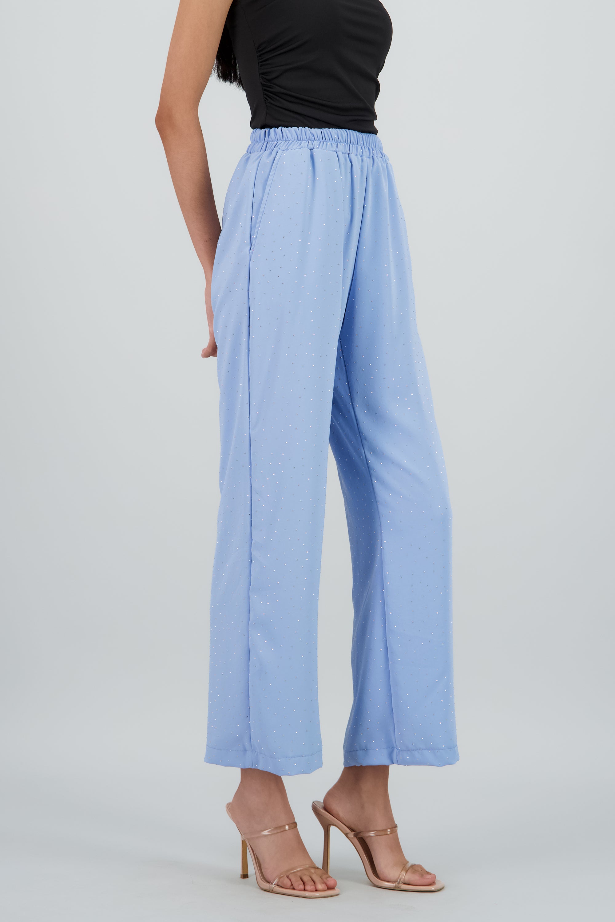 Pantalon amplio brillos AZUL