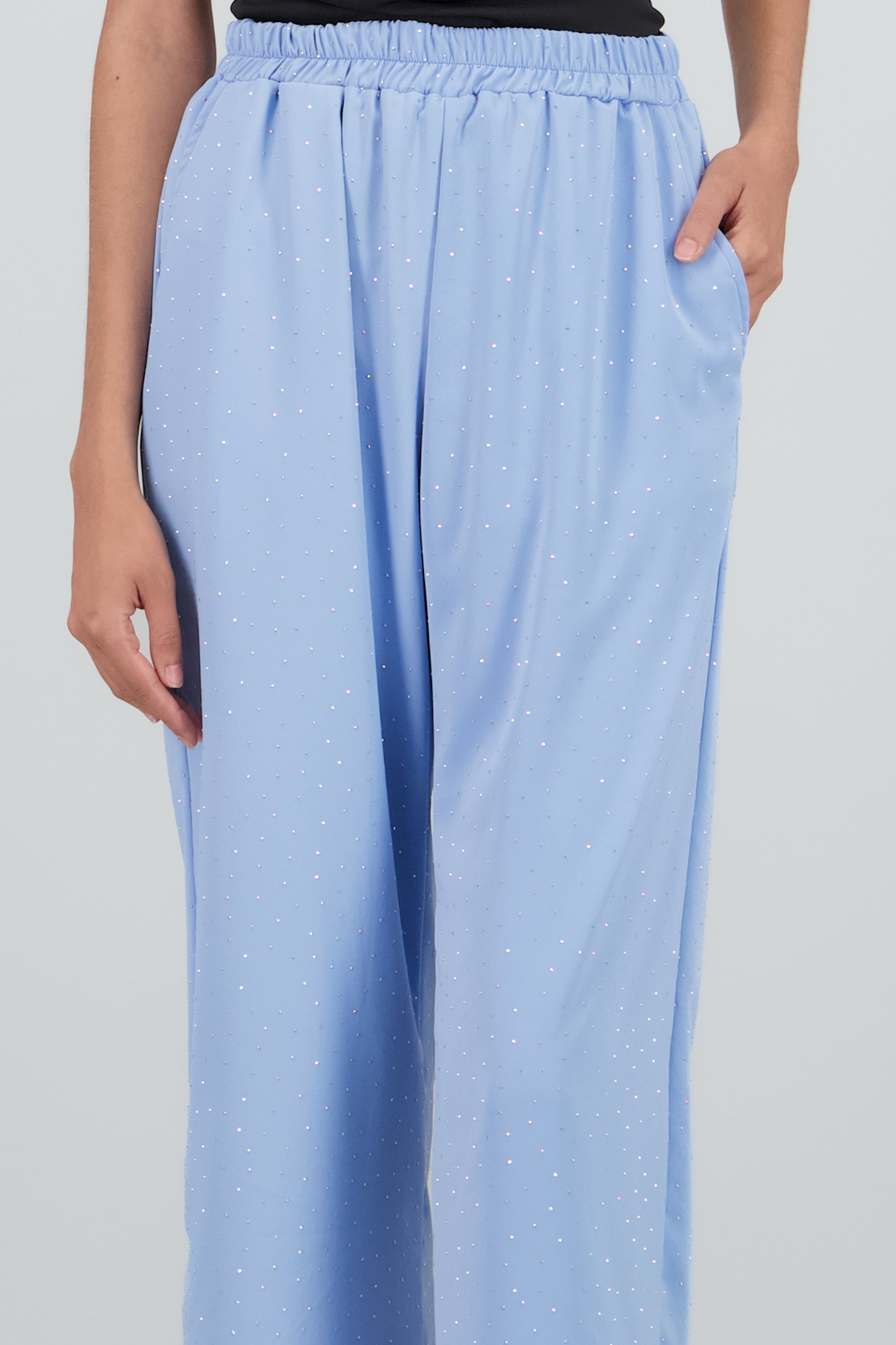 Pantalon amplio brillos AZUL