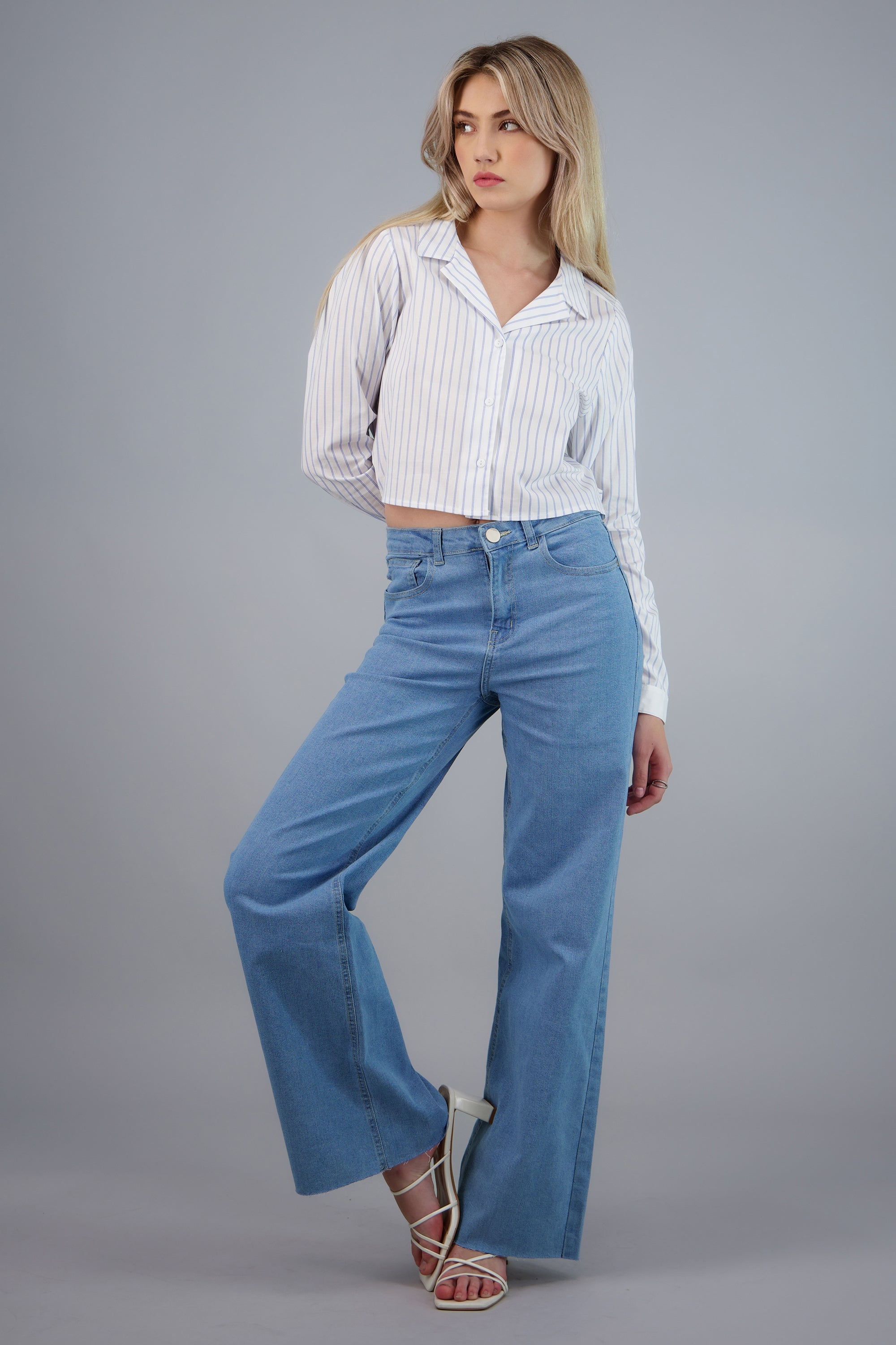 Jeans wide leg confort LIGHT WASH