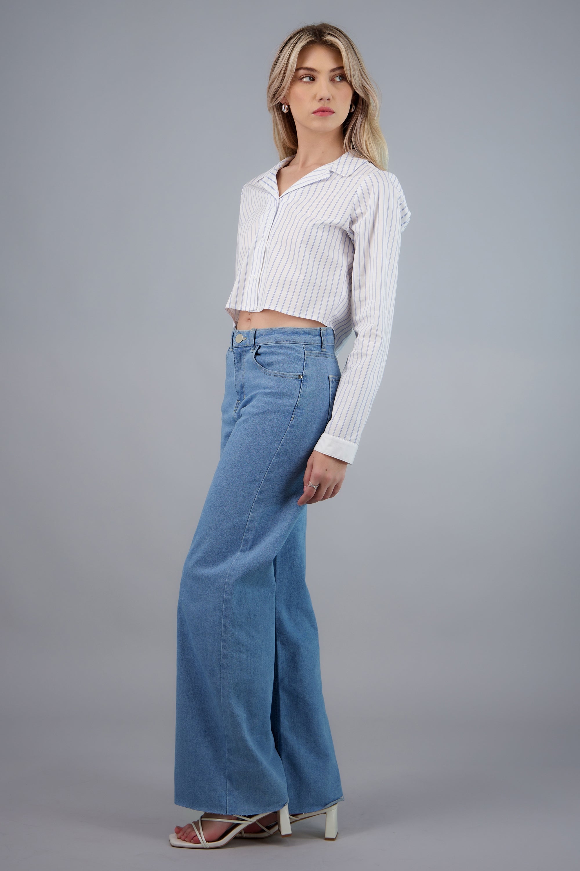 Jeans wide leg confort LIGHT WASH