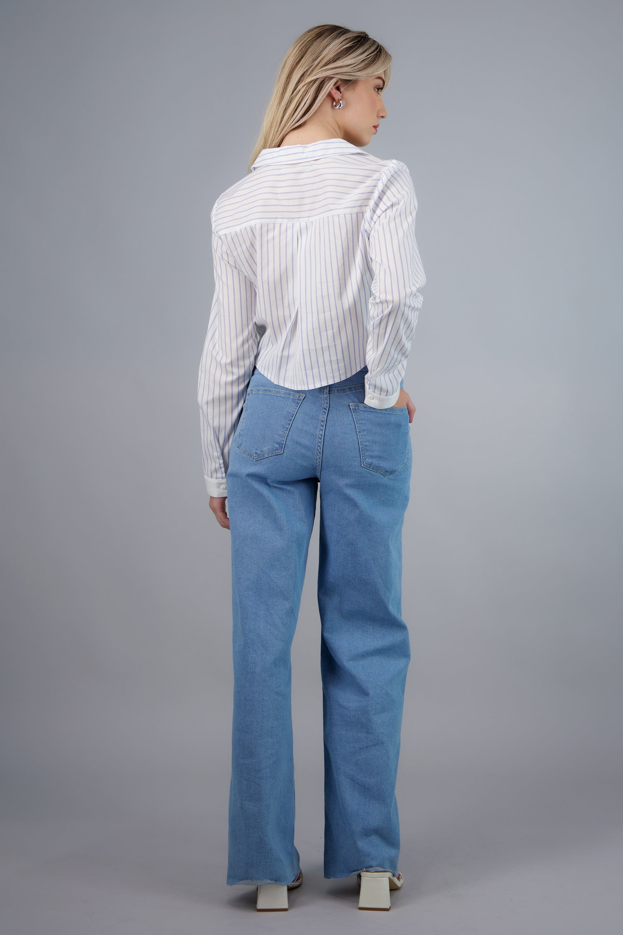 Jeans wide leg confort LIGHT WASH