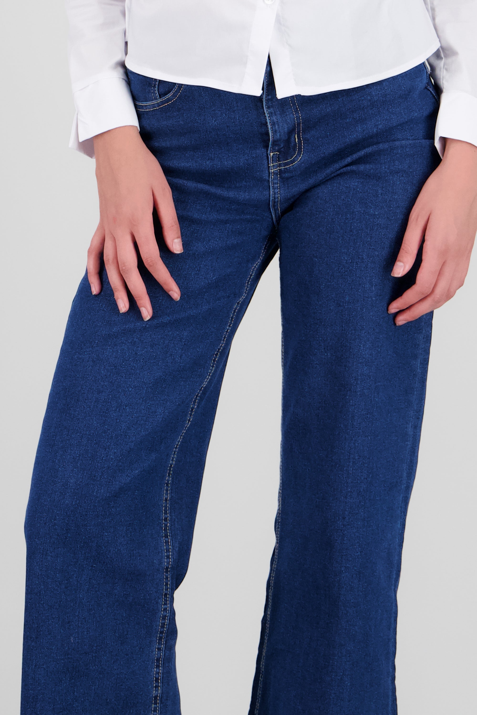 Jeans wide leg confort DARK WASH