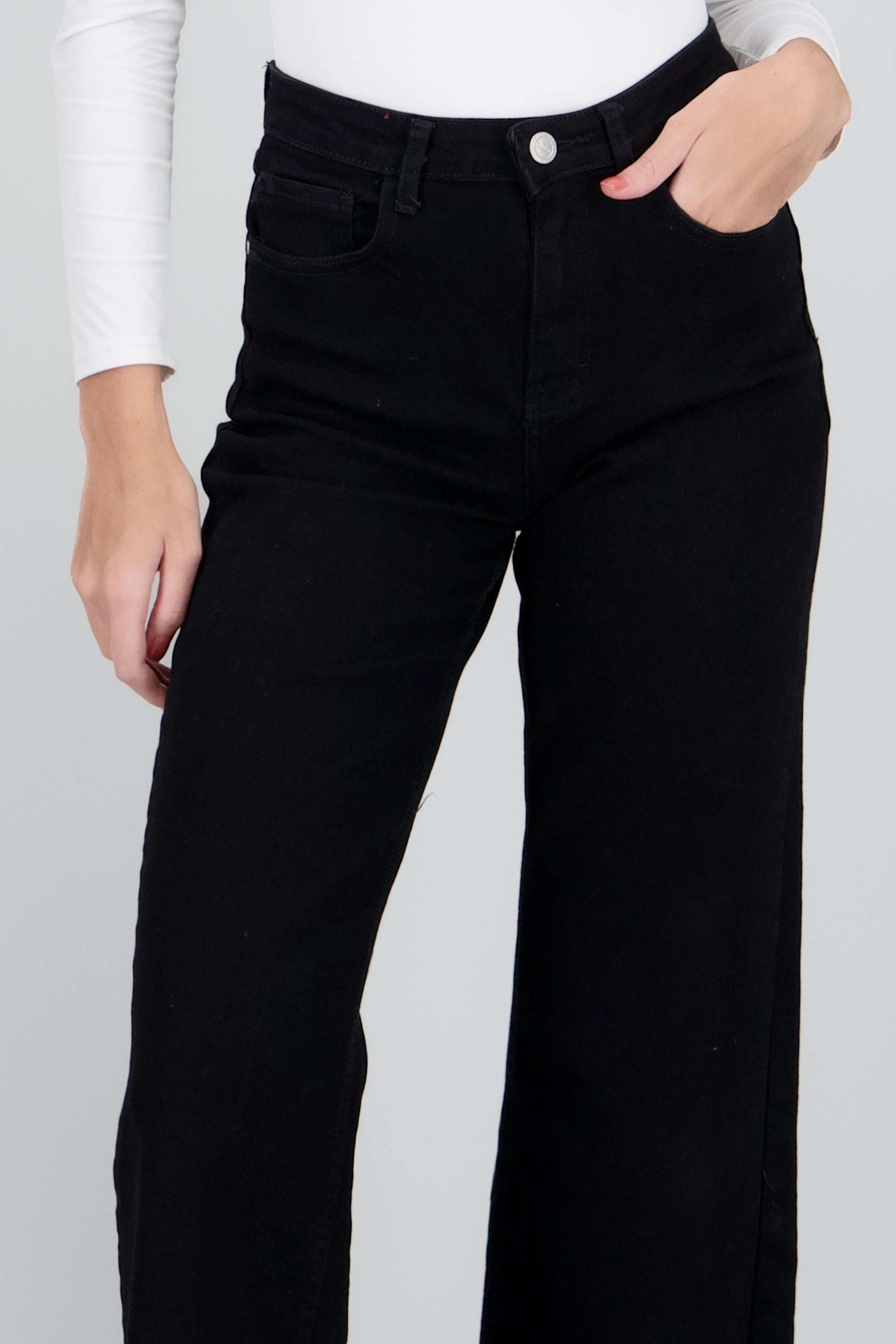 Jeans wide leg confort NEGRO