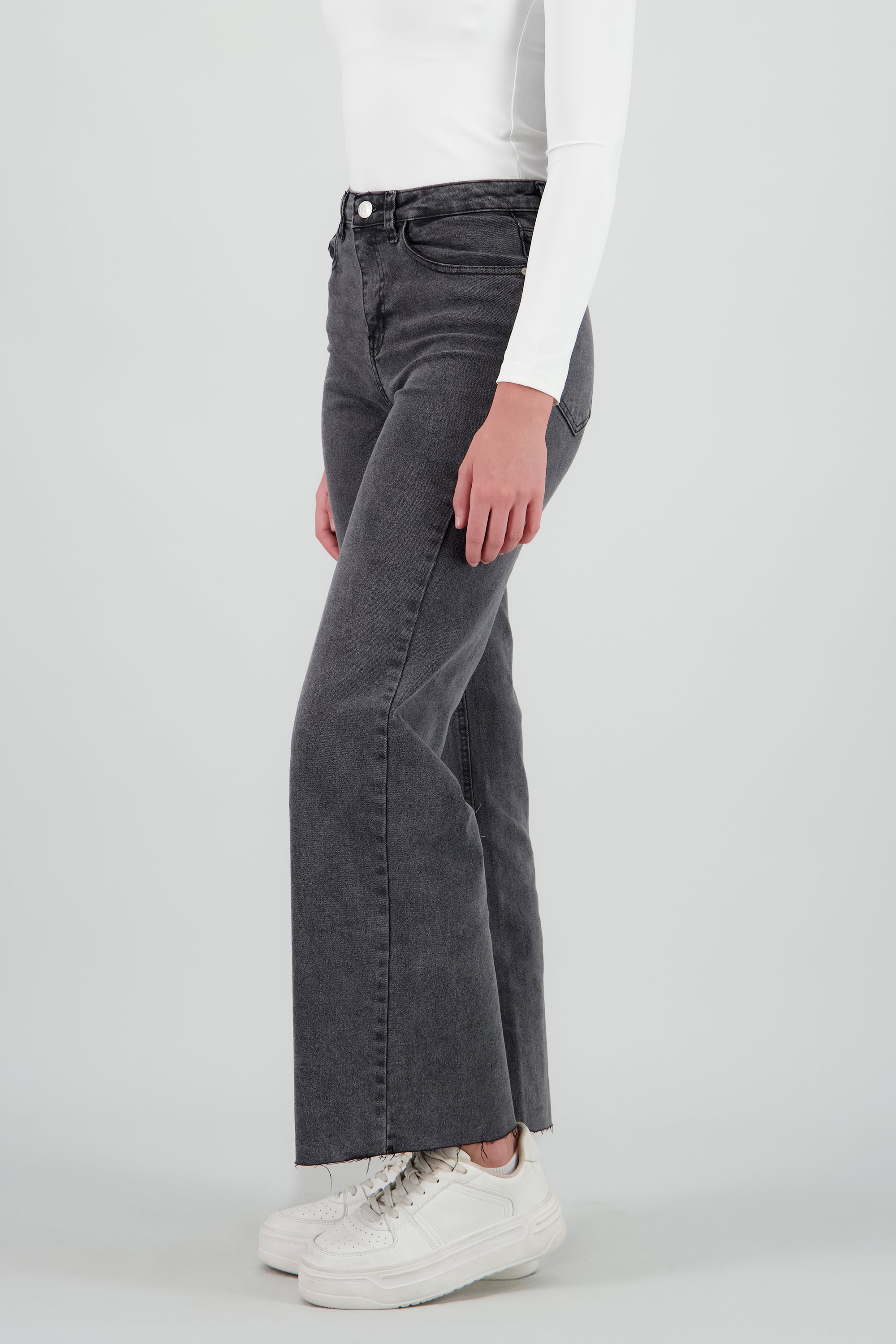 Jeans wide leg confort GRIS CLARO