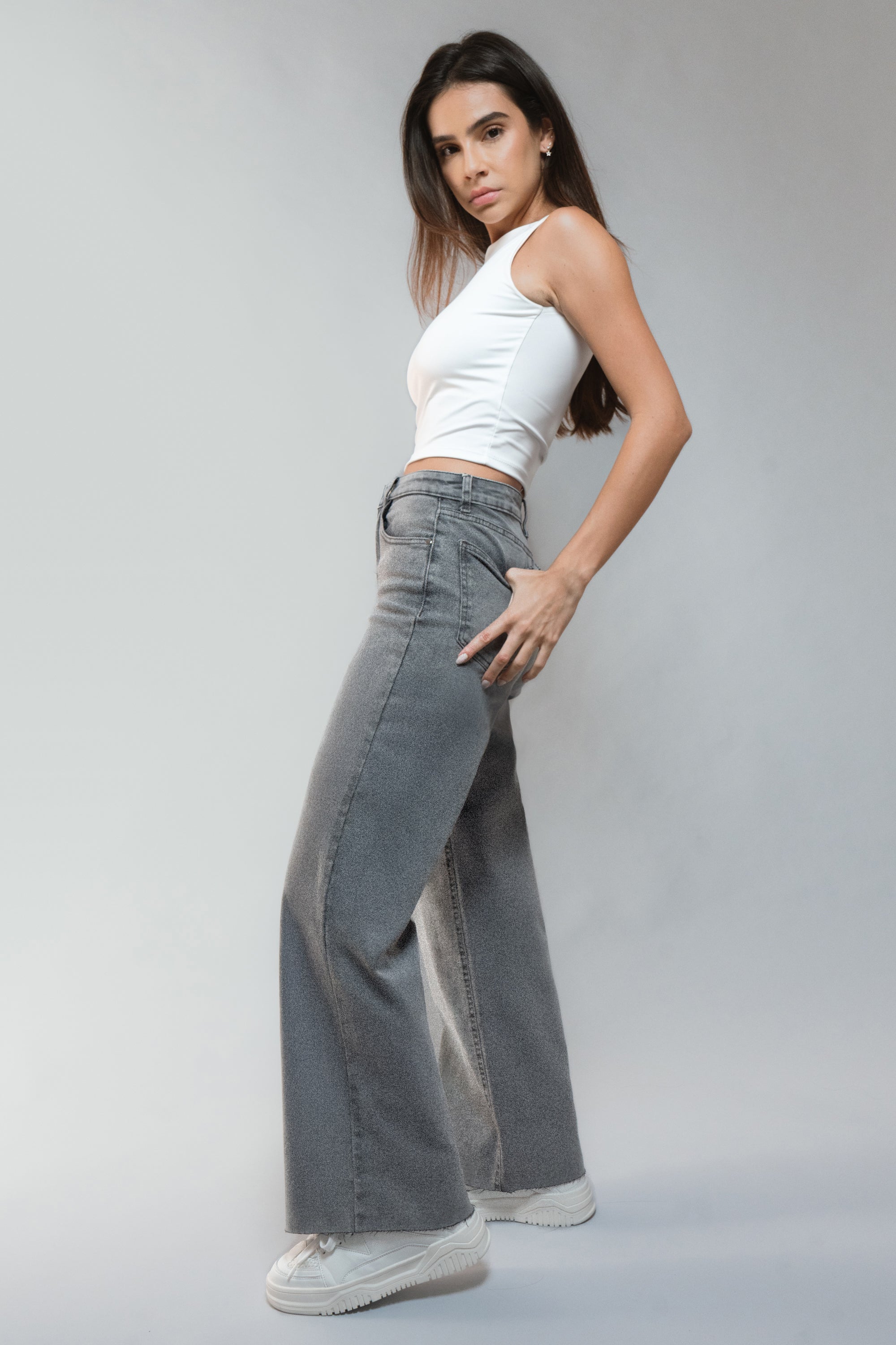 Jeans wide leg confort