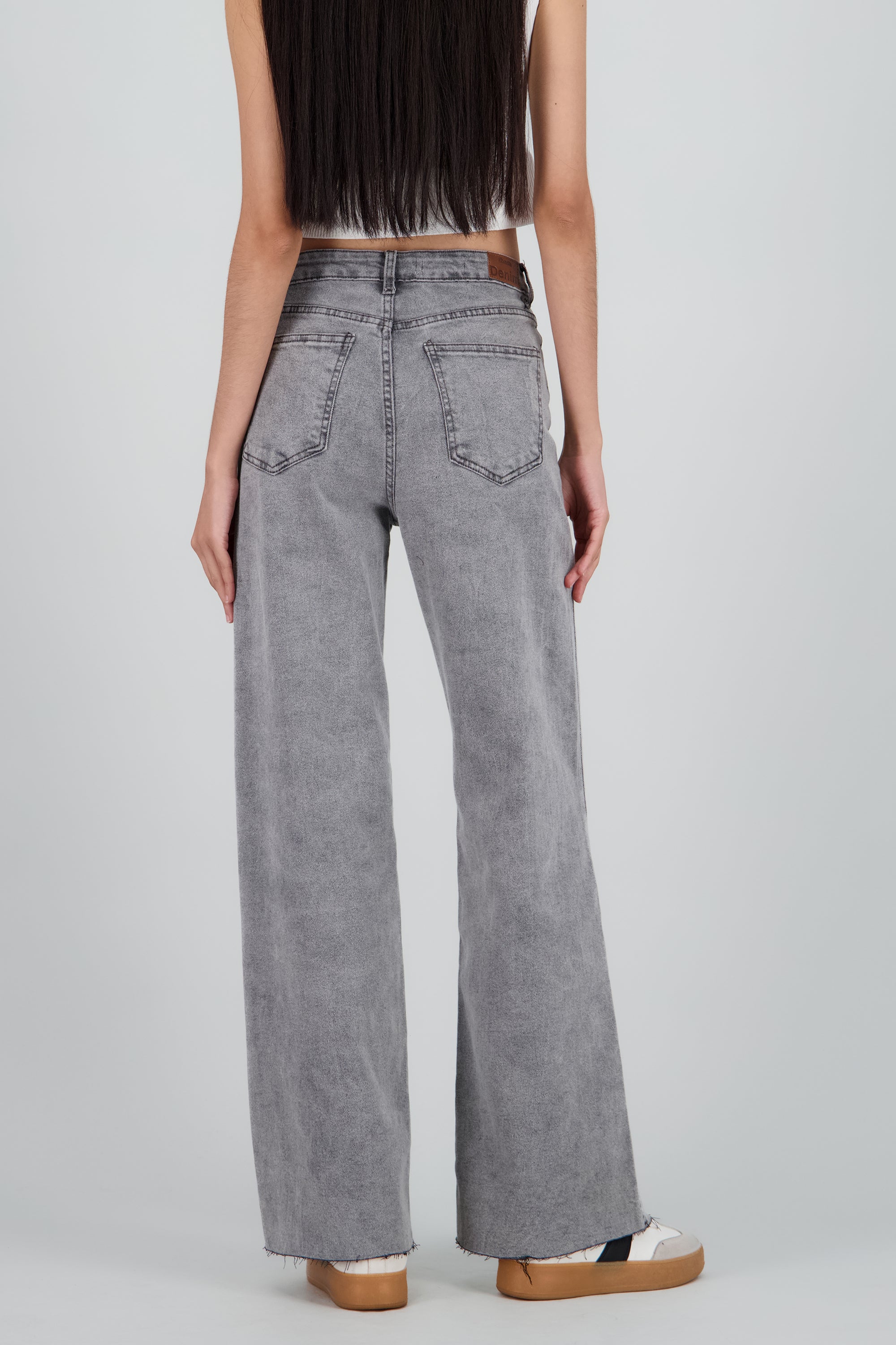 Jeans wide leg confort GRIS OBSCURO