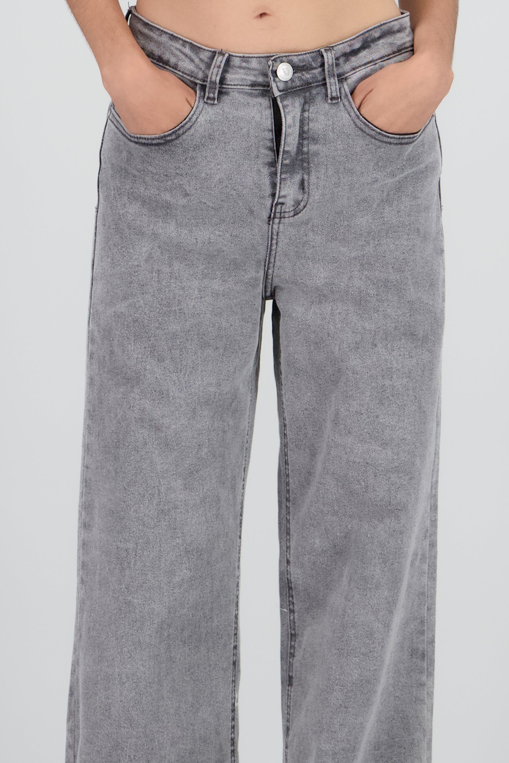 Jeans wide leg confort GRIS OBSCURO